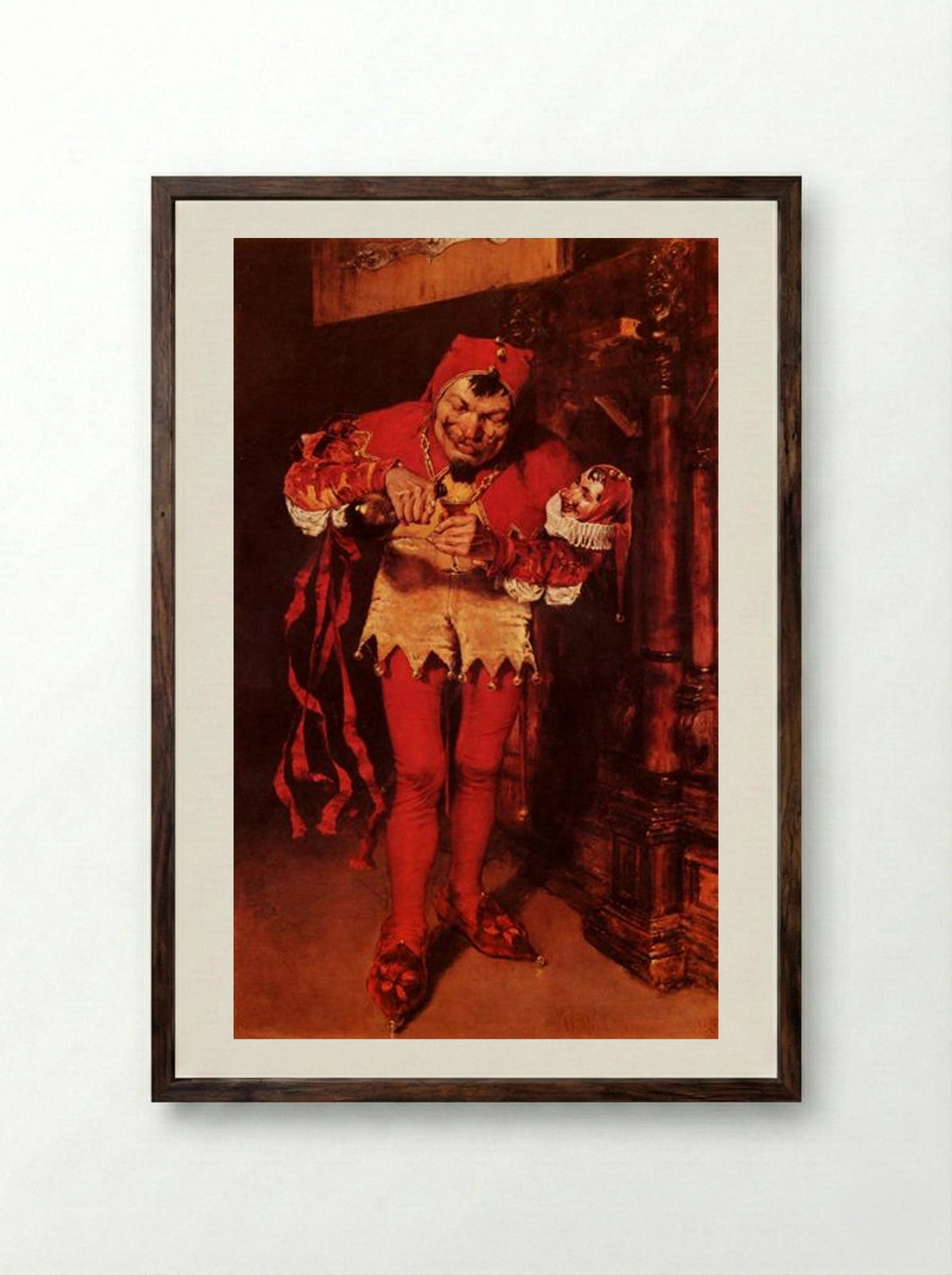 The Court Jester - William Merritt Chase - Framed Print Dark Wood
