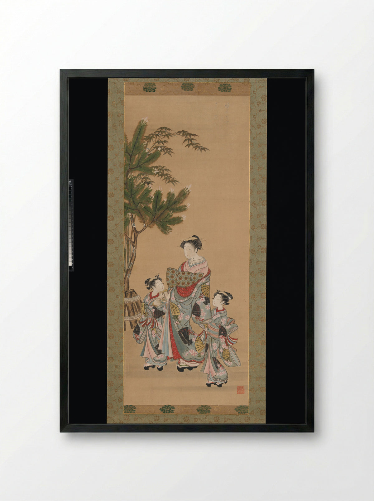 The Courtesan Hitomachi of the Tsutaya Brothel - Isoda Koryūsai - Framed Print Black