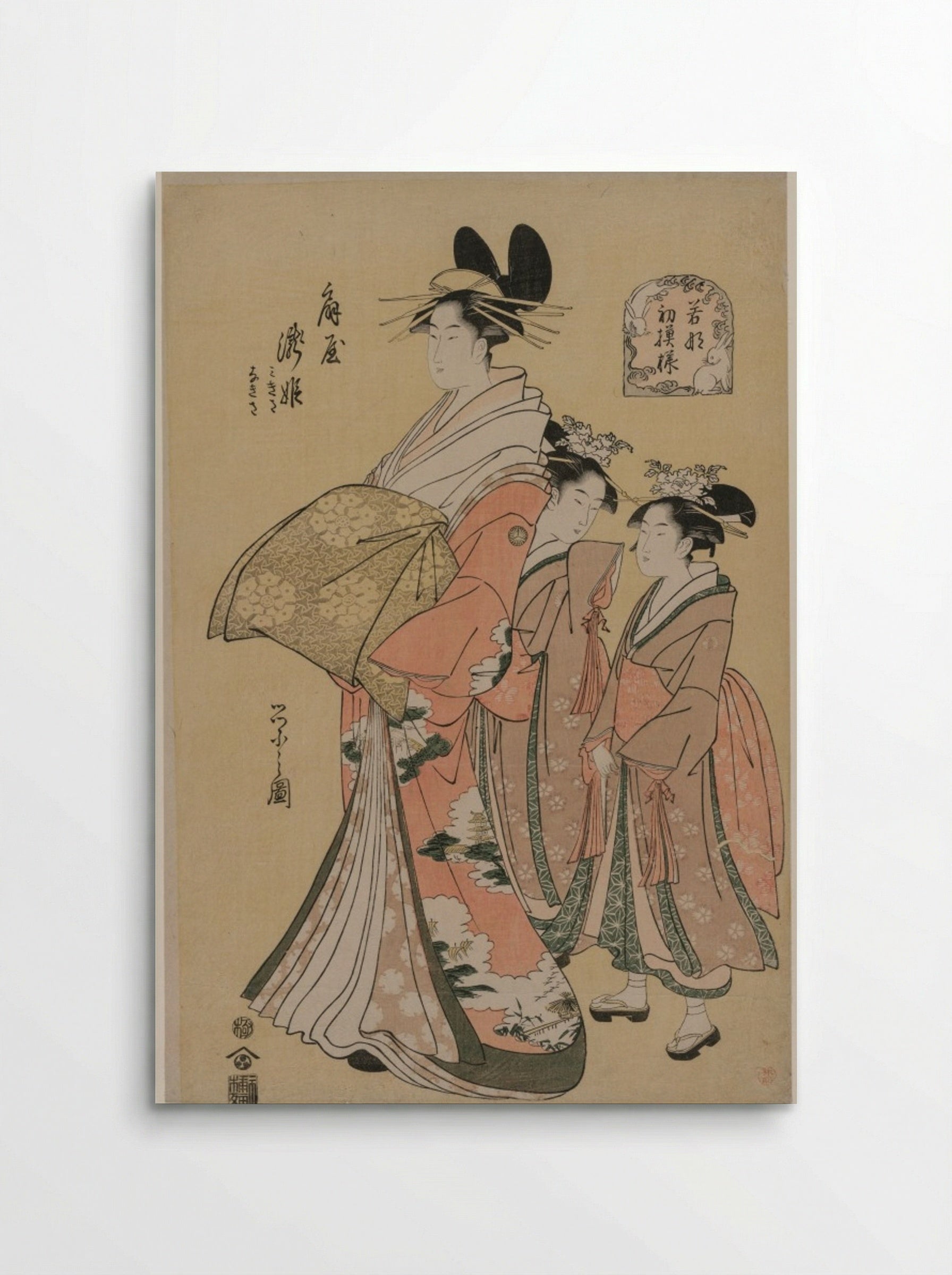 The Courtesan Takihime and Attendants - Chōbunsai Eishi - Poster