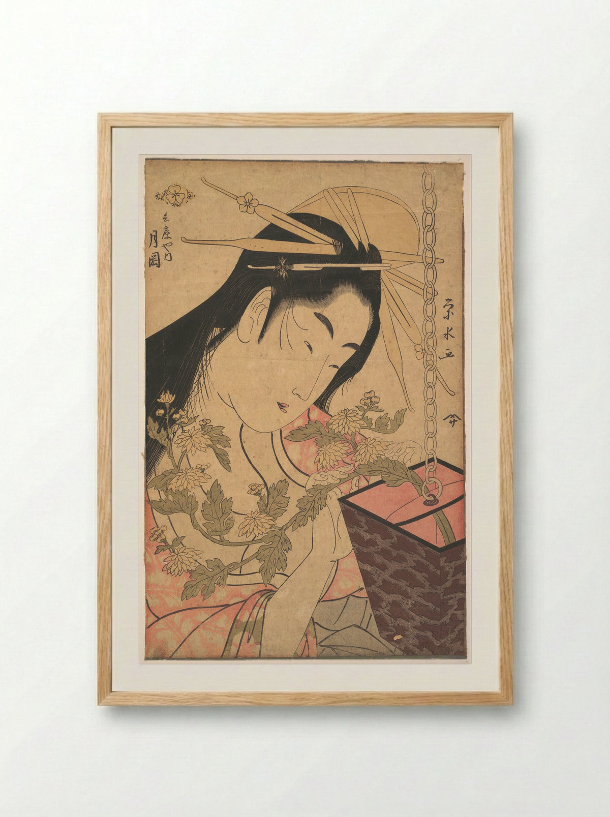 The Courtesan Tsukioka of Hyōgoya - Ichirakutei Eisui - Framed Print Wood