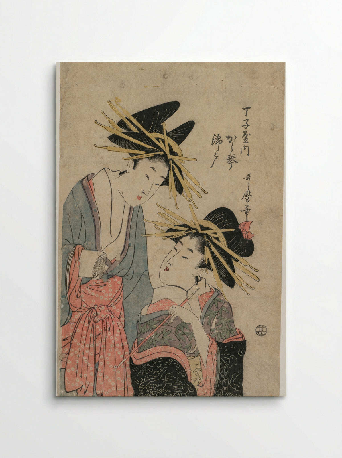 The Courtesans Karagoto and Nishikido of Chojiya - Kitagawa Utamaro II - Poster