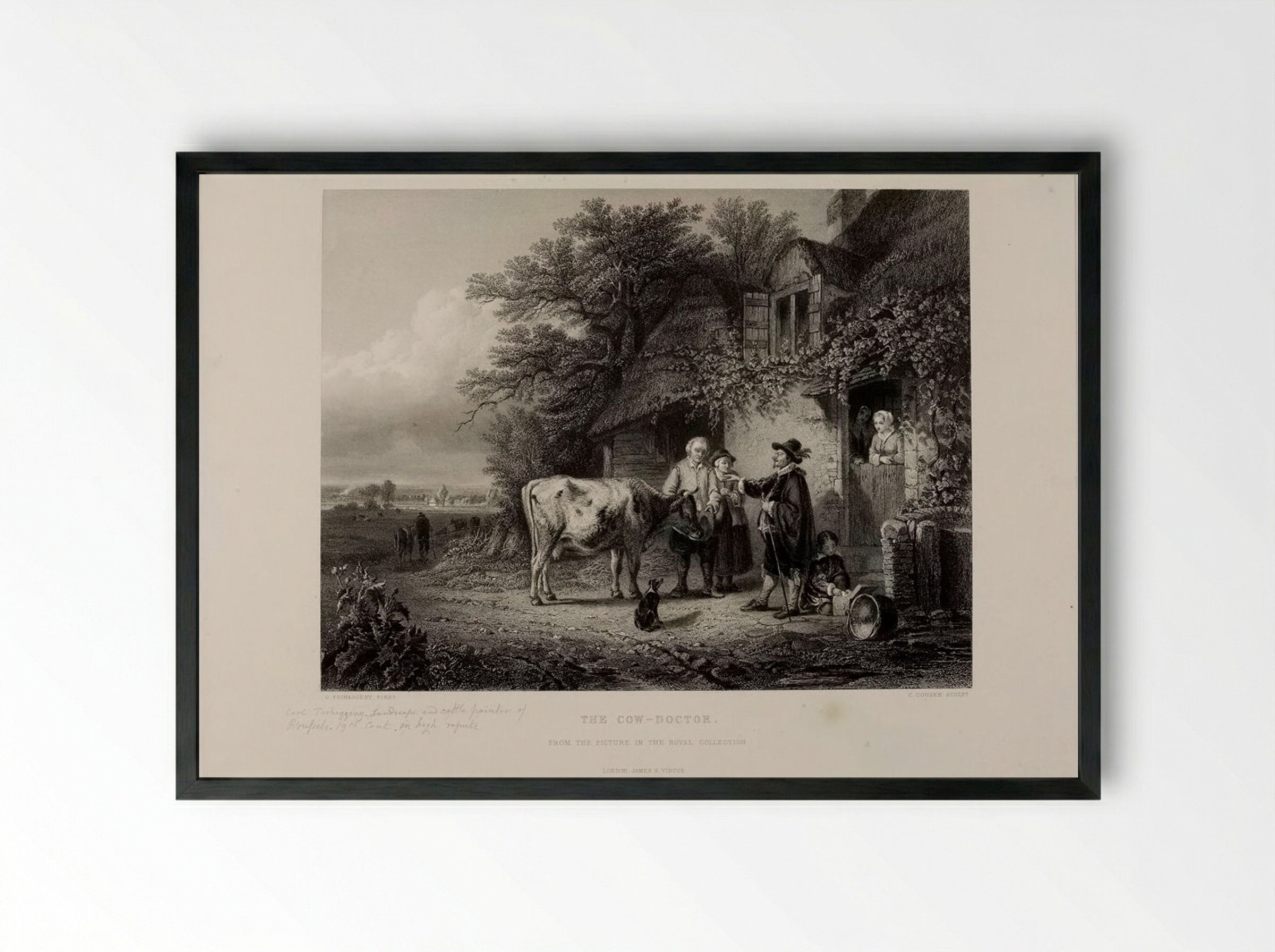 The Cow Doctor - Charles Cousen - Framed Print Black