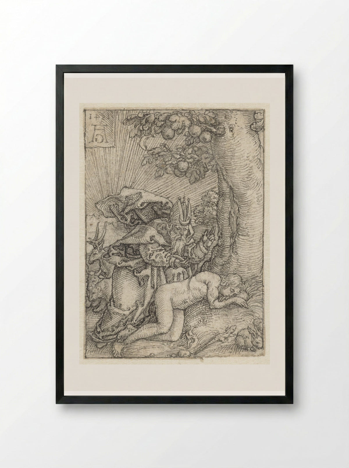 The Creation of Eve - Heinrich Aldegrever - Framed Print Black