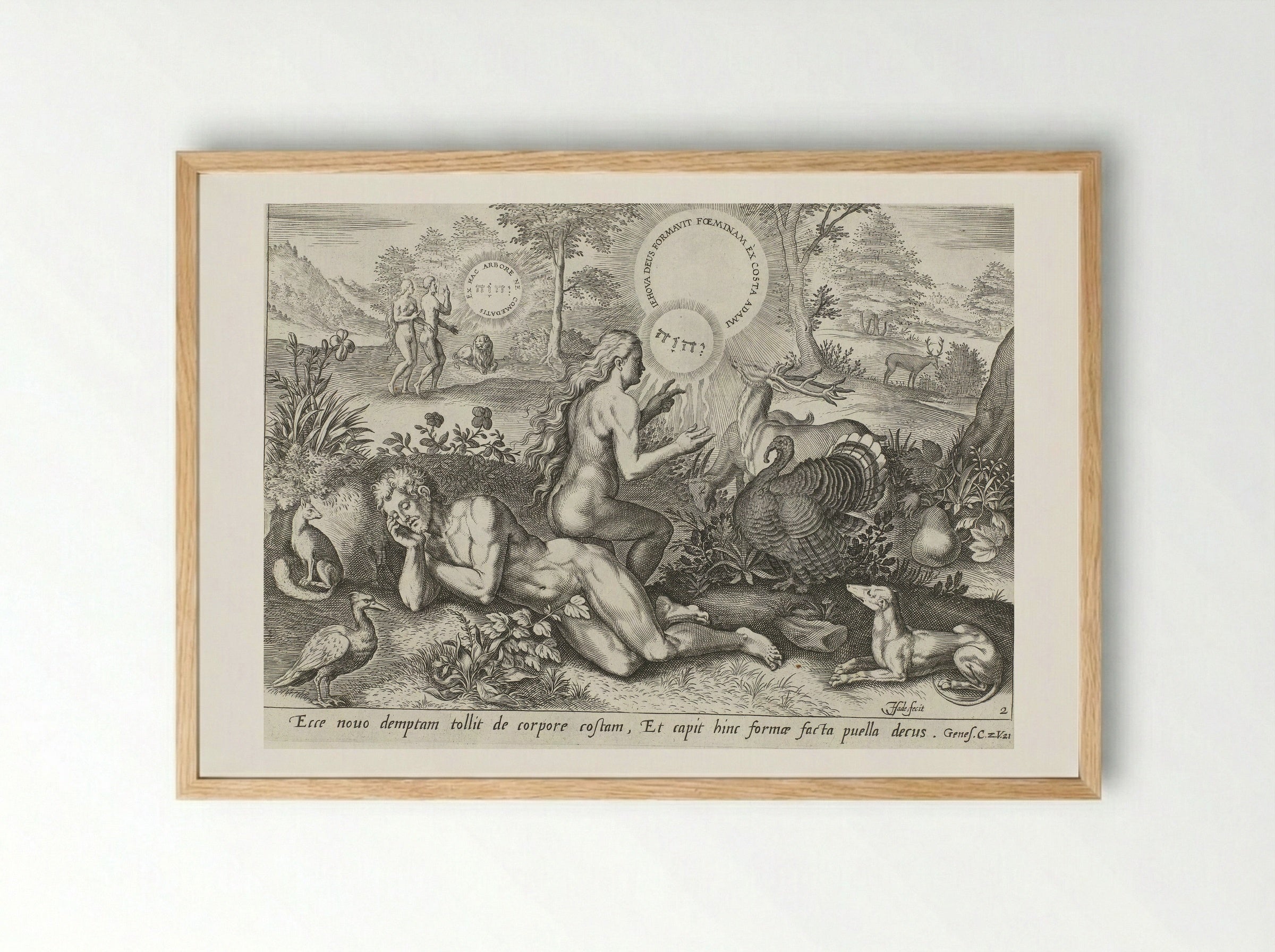 The Creation of Eve - Claes Jansz. Visscher (II) - Framed Print Wood