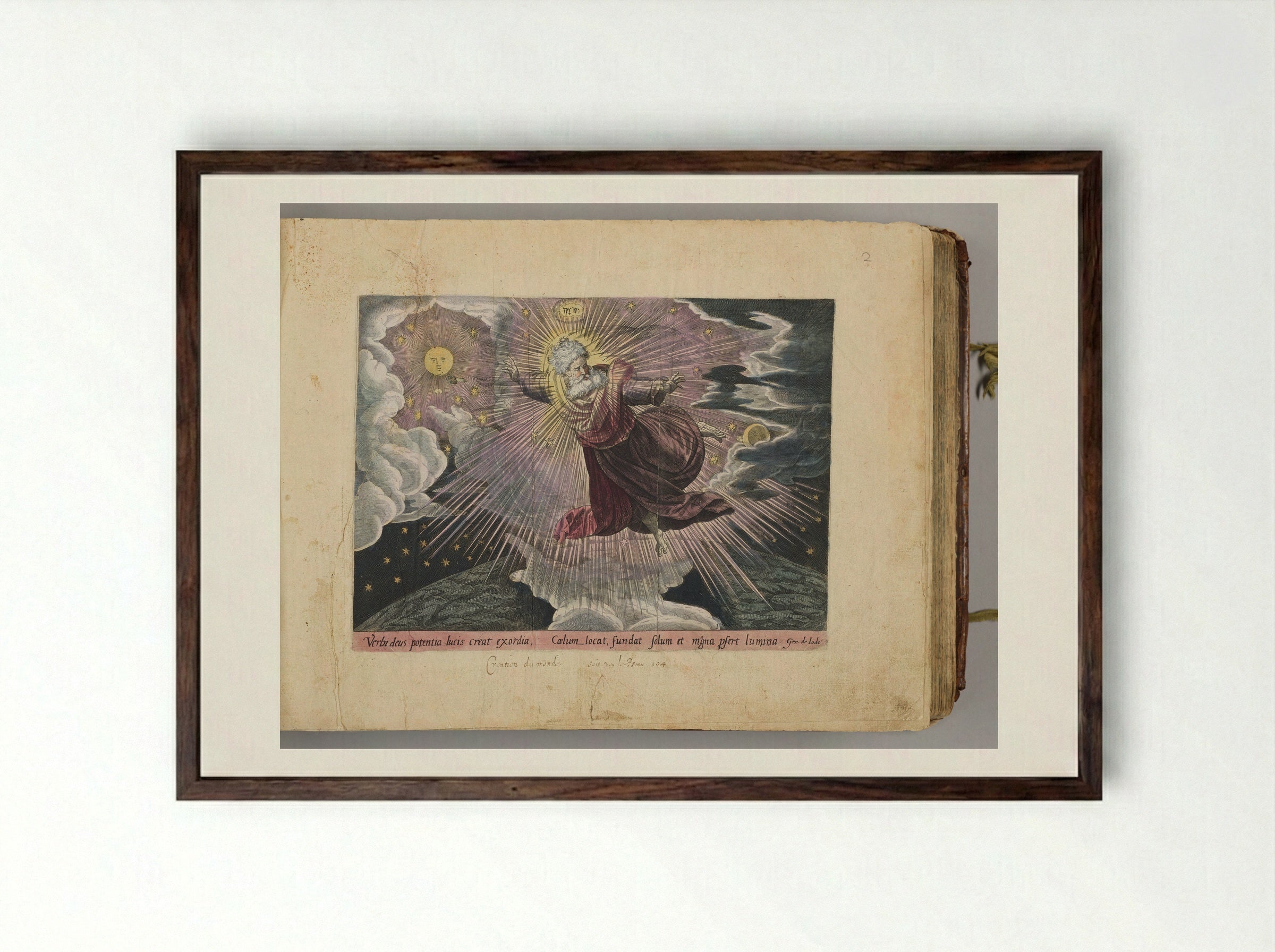 The Creation of Light - Johann Sadeler I - Framed Print Dark Wood