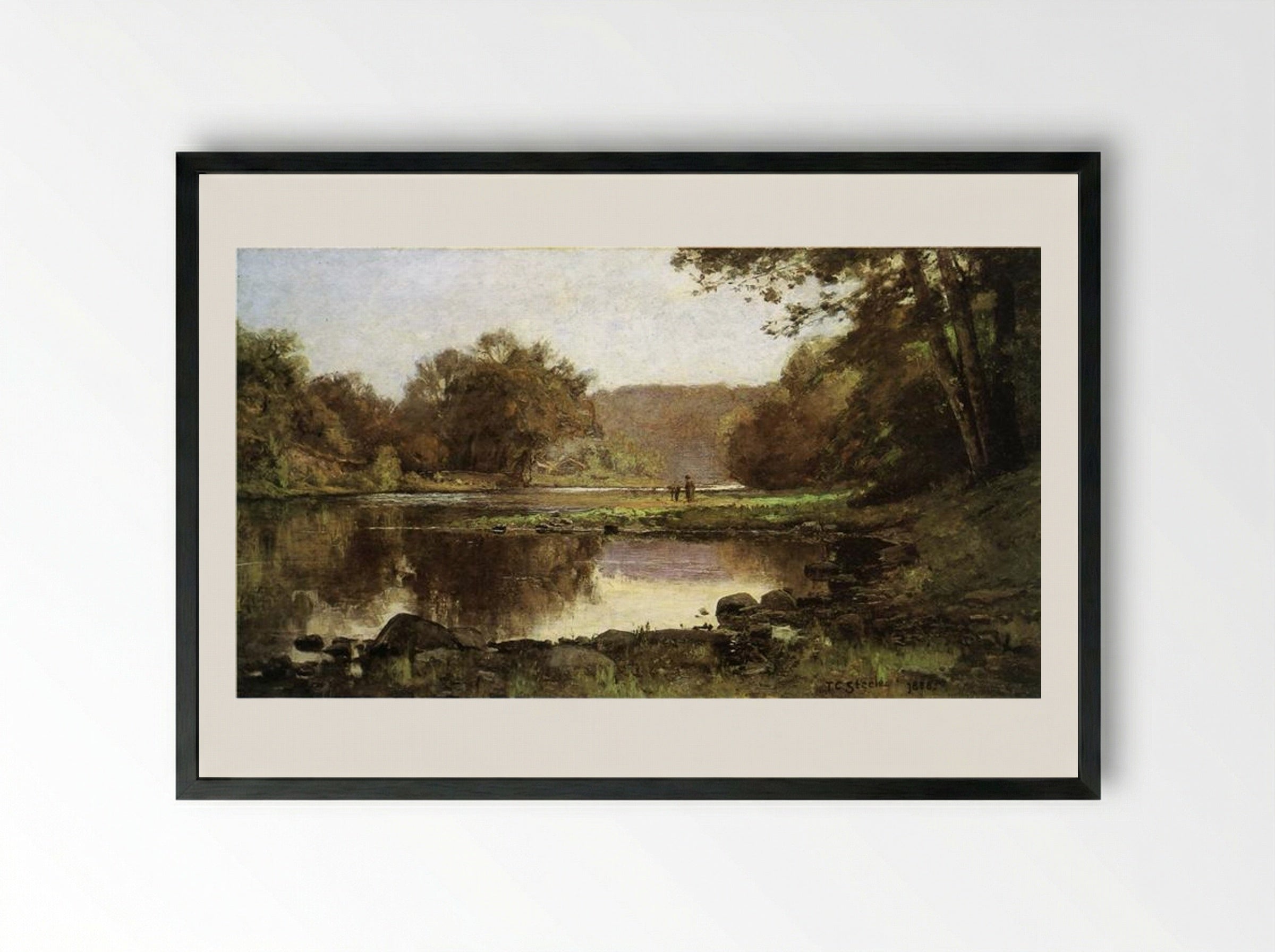 The Creek - T. C. Steele - Framed Print Black