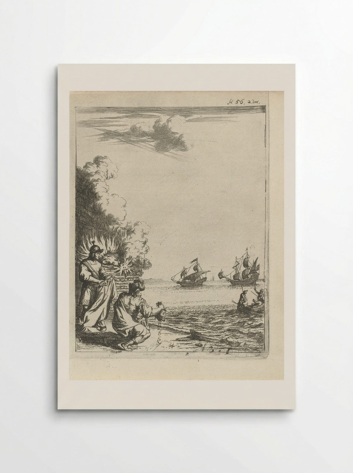 The Cremation of the Beheaded Body of Pompey - Arnold Houbraken - Poster