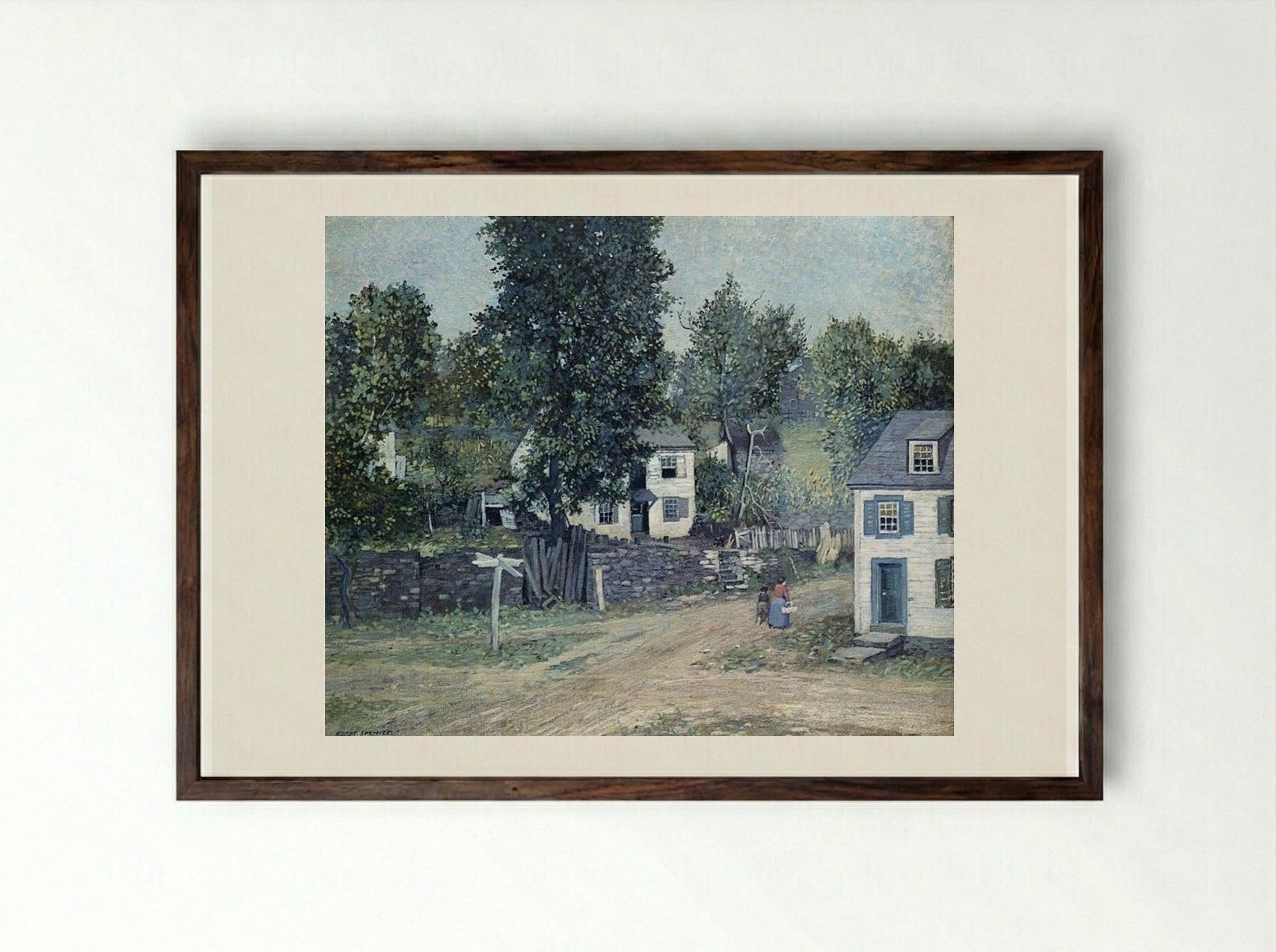 The Crossroads - Robert Spencer - Framed Print Dark Wood