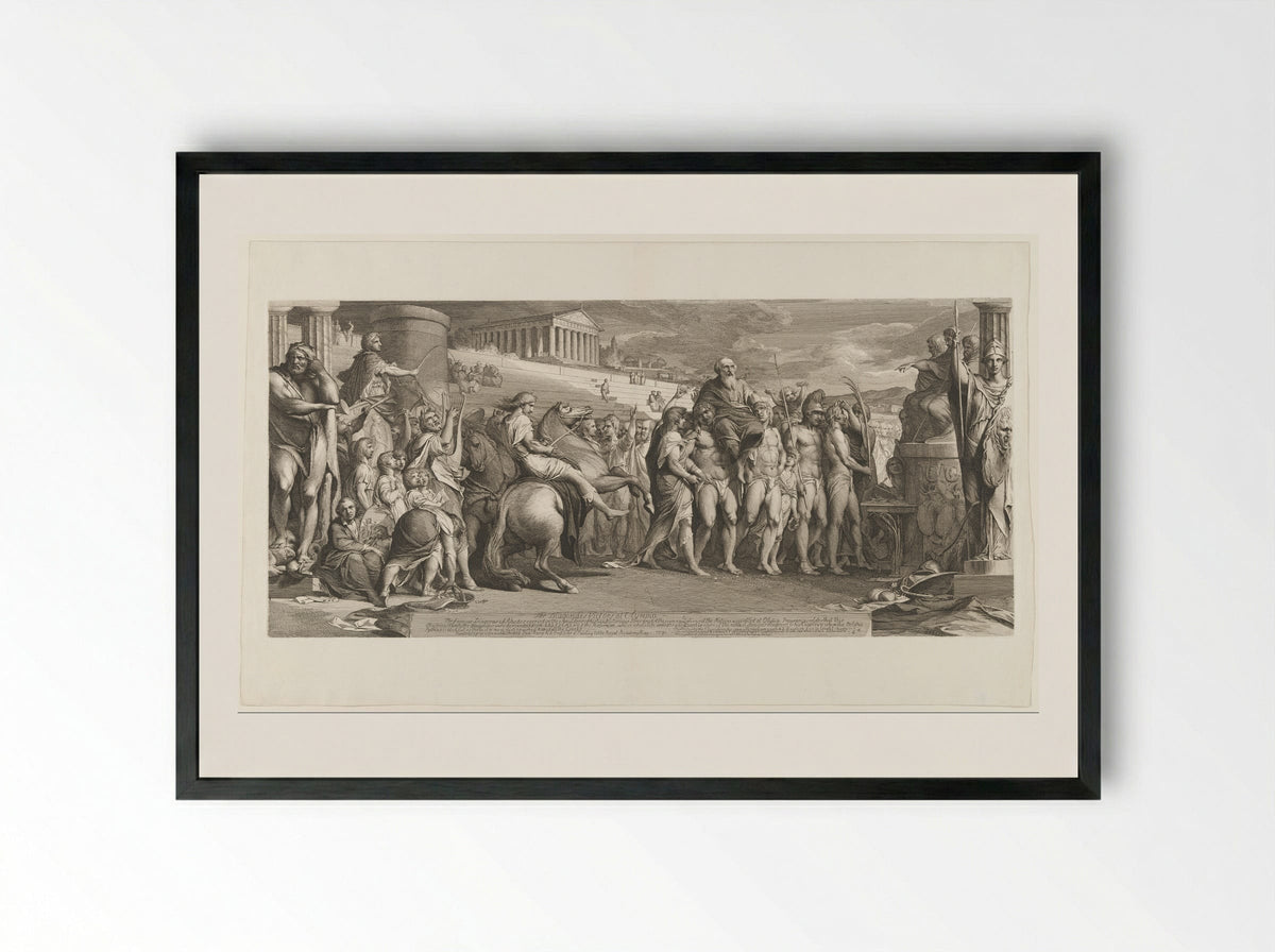 The Crowning of the Victors at Olympia - James Barry - Framed Print Black