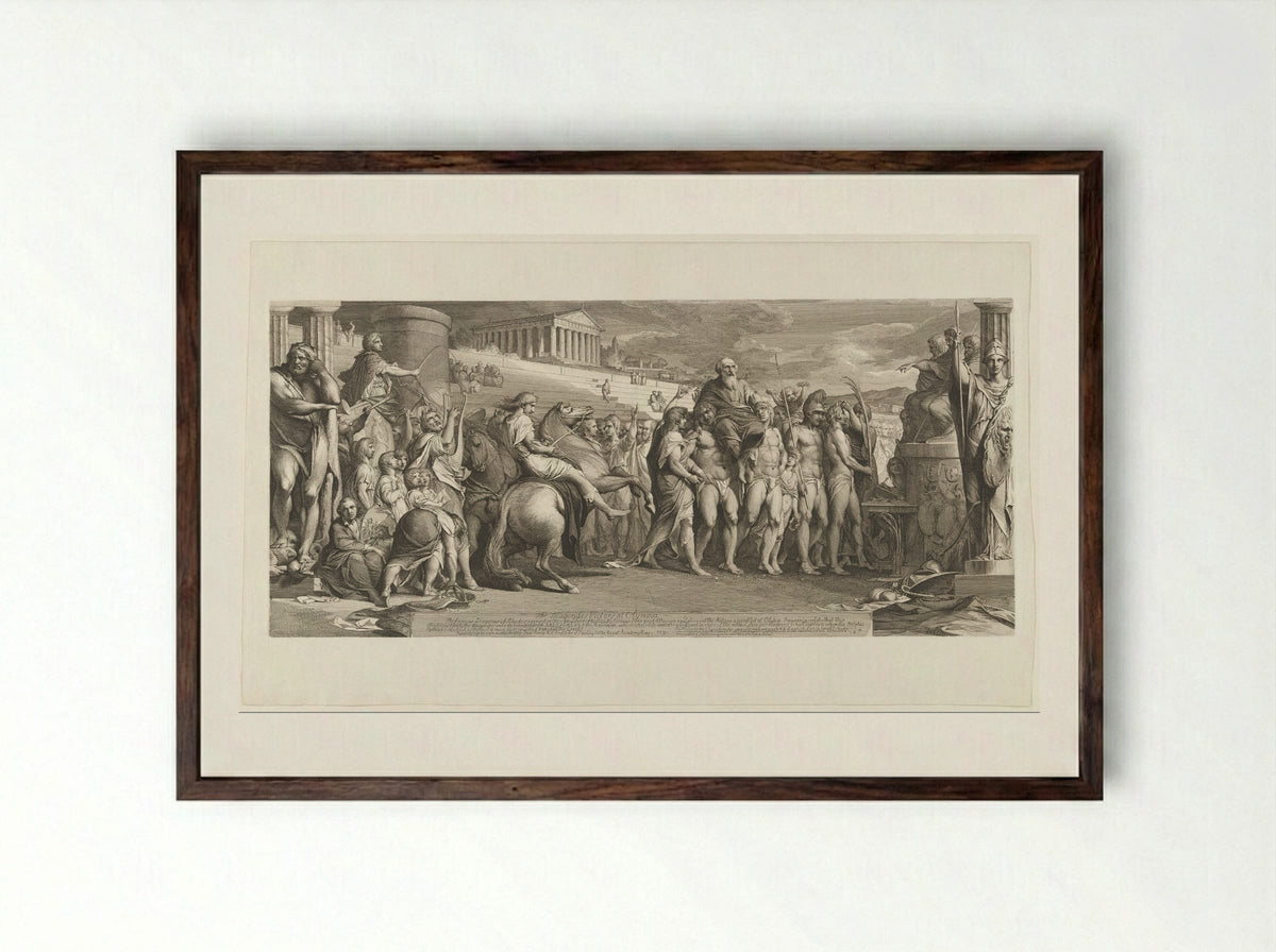The Crowning of the Victors at Olympia - James Barry - Framed Print Dark Wood