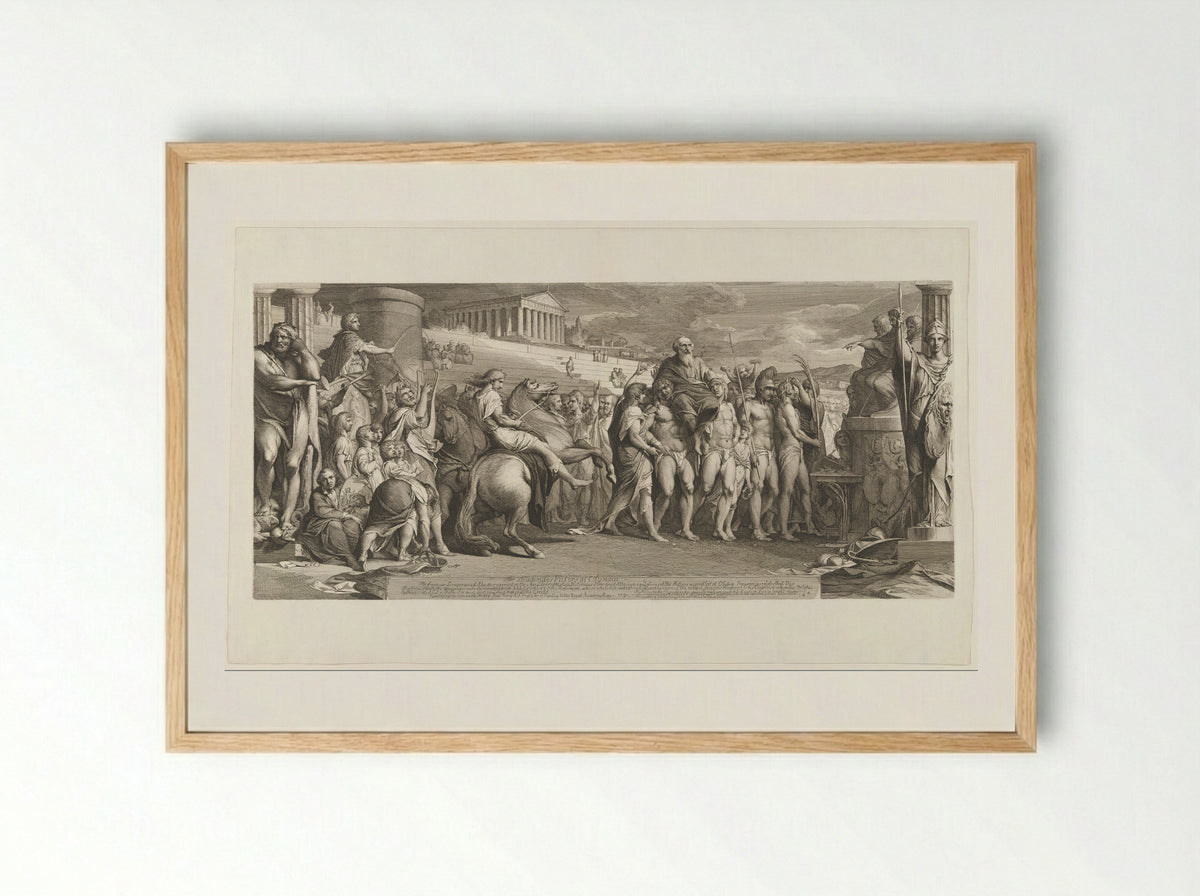 The Crowning of the Victors at Olympia - James Barry - Framed Print Wood