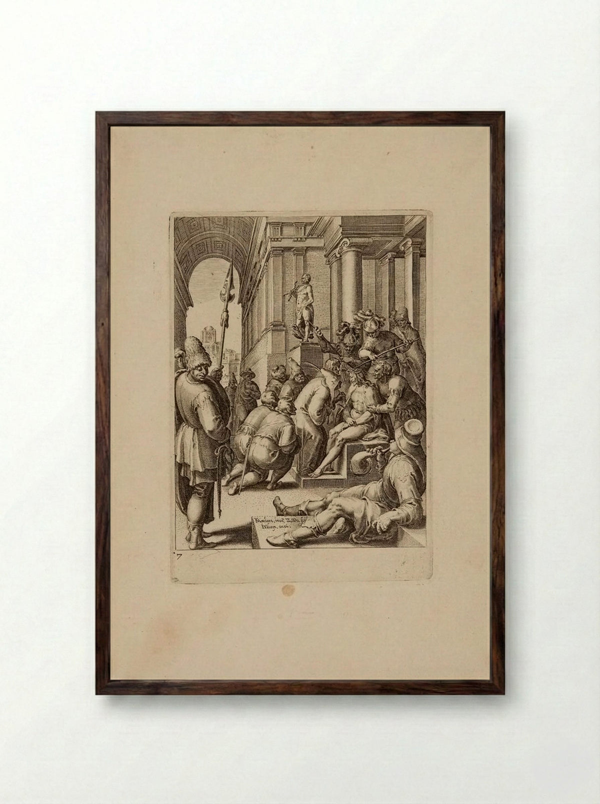 The Crowning with Thorns - Zacharias Dolendo - Framed Print Dark Wood