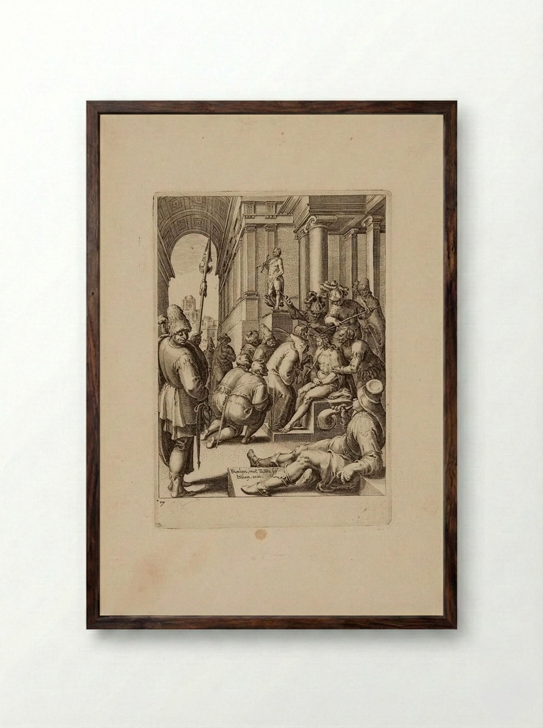 The Crowning with Thorns - Zacharias Dolendo - Framed Print Dark Wood