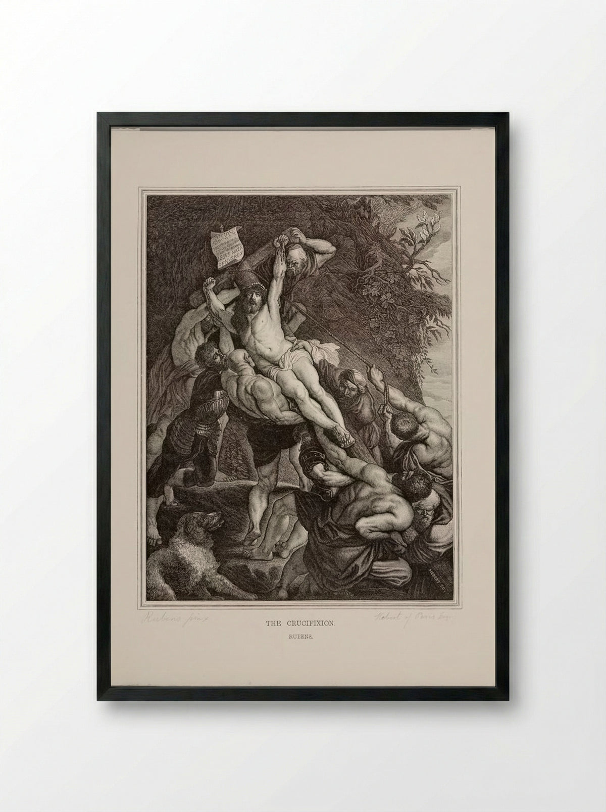 The Crucifixion (After Peter Paul Rubens) - J. Hebert - Framed Print Black
