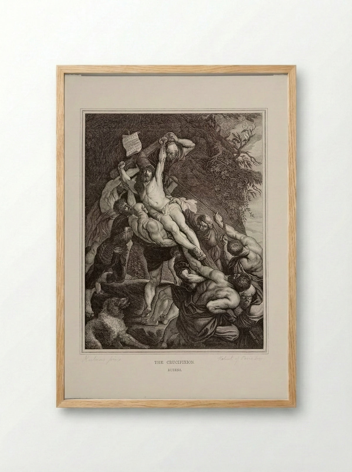 The Crucifixion (After Peter Paul Rubens) - J. Hebert - Framed Print Wood