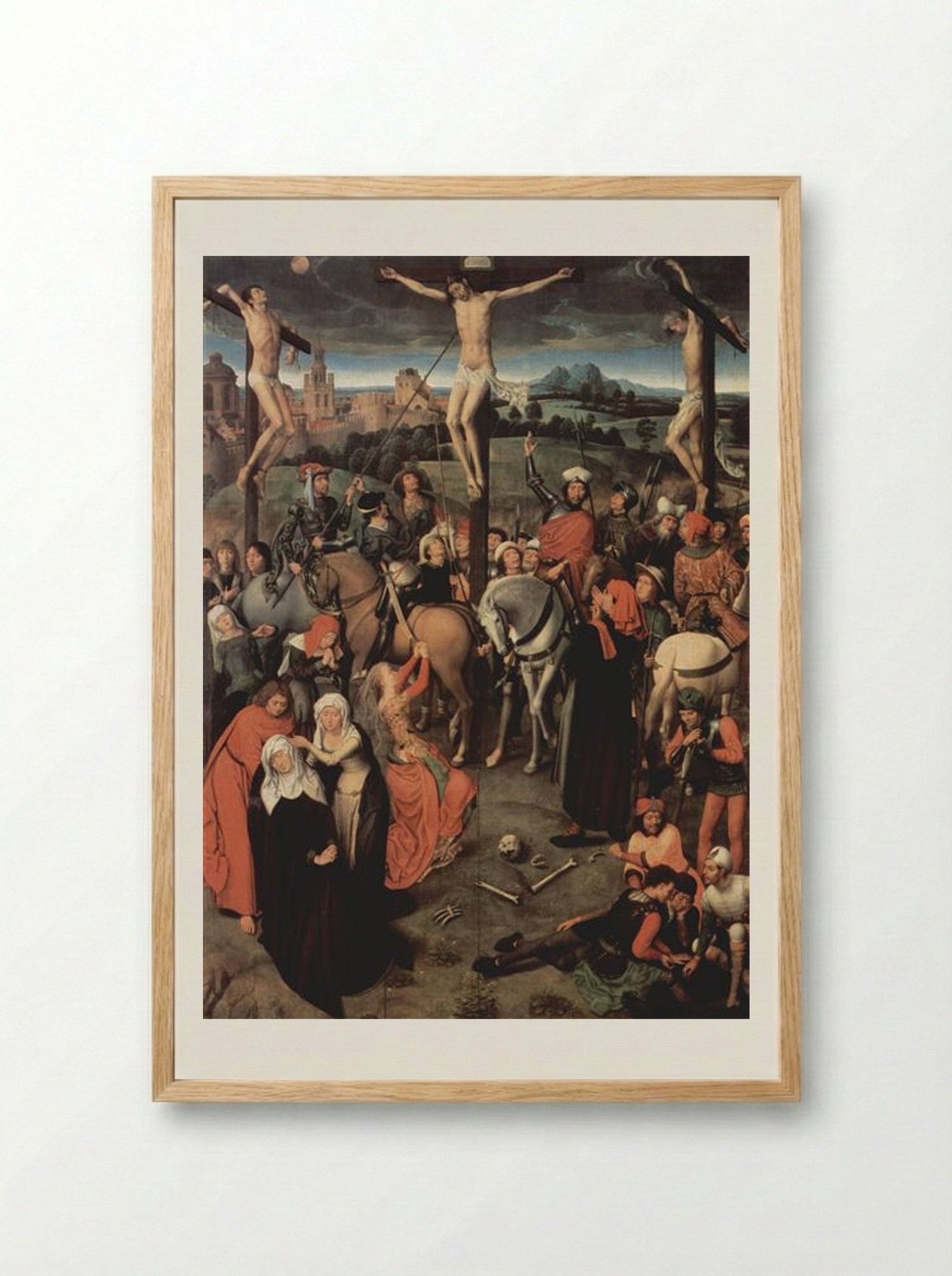 The Crucifixion (Greverade Triptych) - Hans Memling - Framed Print Wood