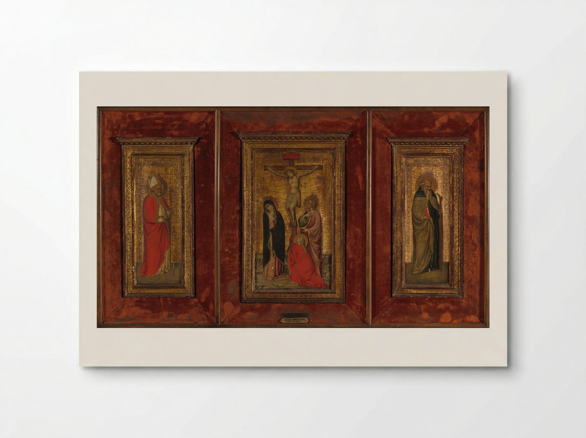 The Crucifixion, Saint Anthony Abbot and Saint Nicholas - Lorenzo di Niccolò - Poster