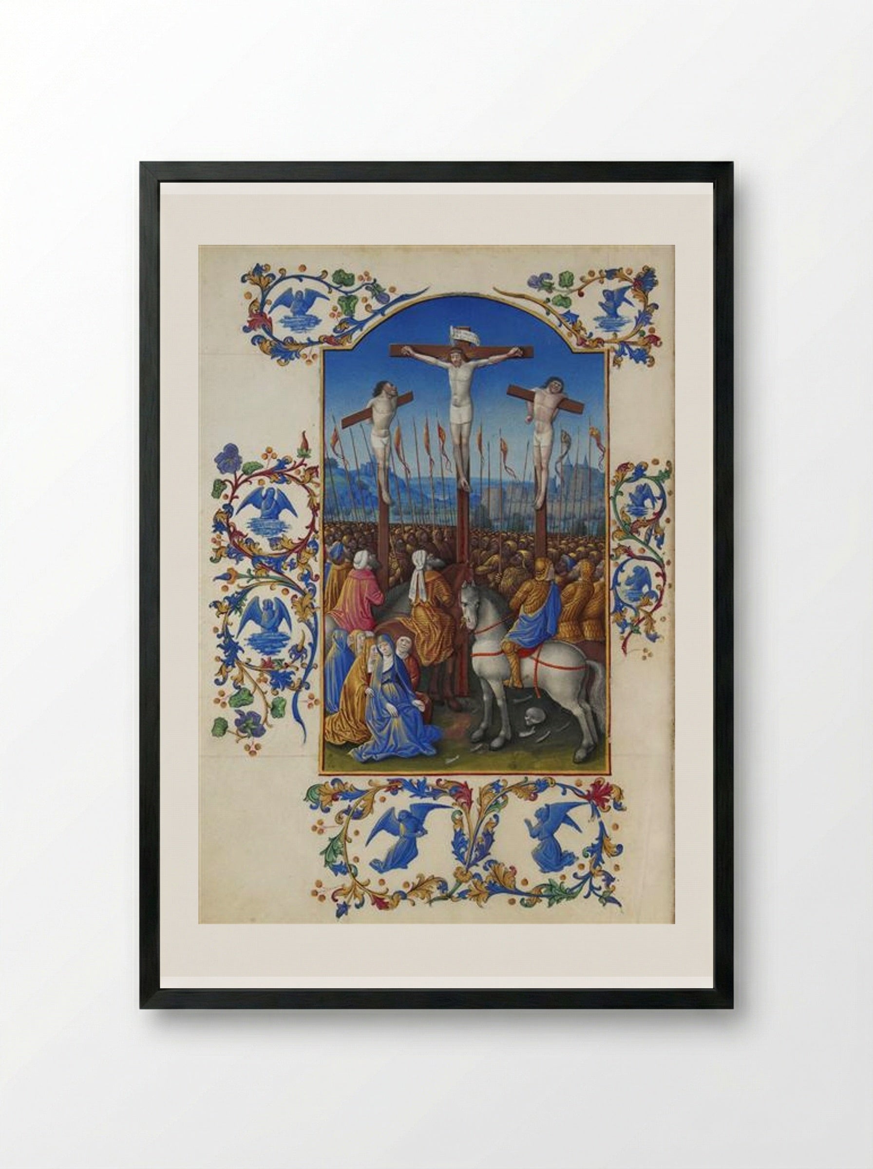 The Crucifixion - Limbourg brothers - Framed Print Black