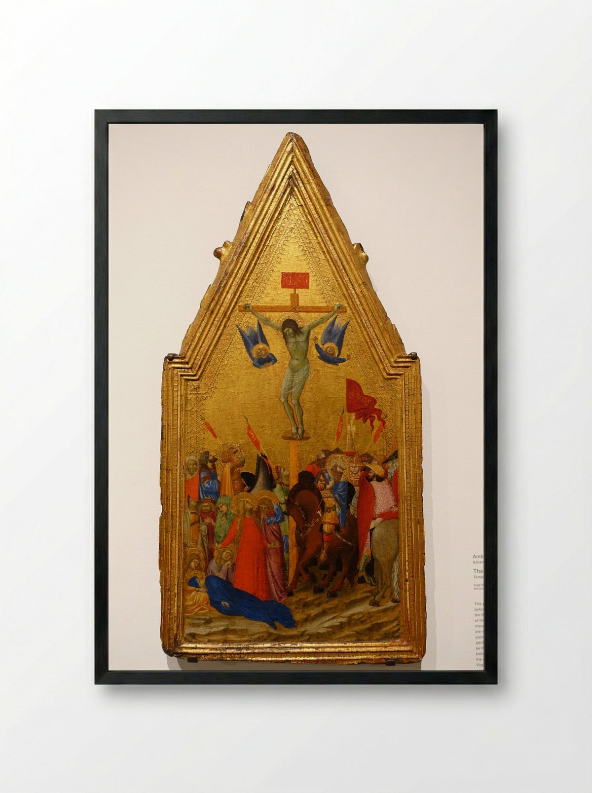 The Crucifixion - Ambrogio Lorenzetti - Framed Print Black