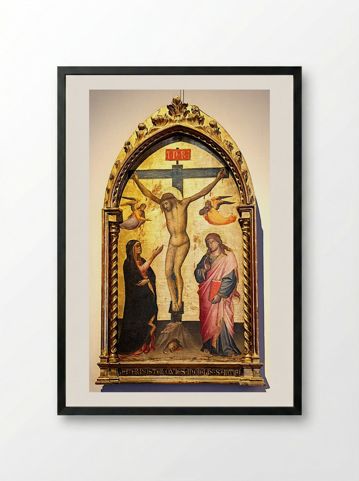 The Crucifixion - Niccolò di Pietro Gerini - Framed Print Black