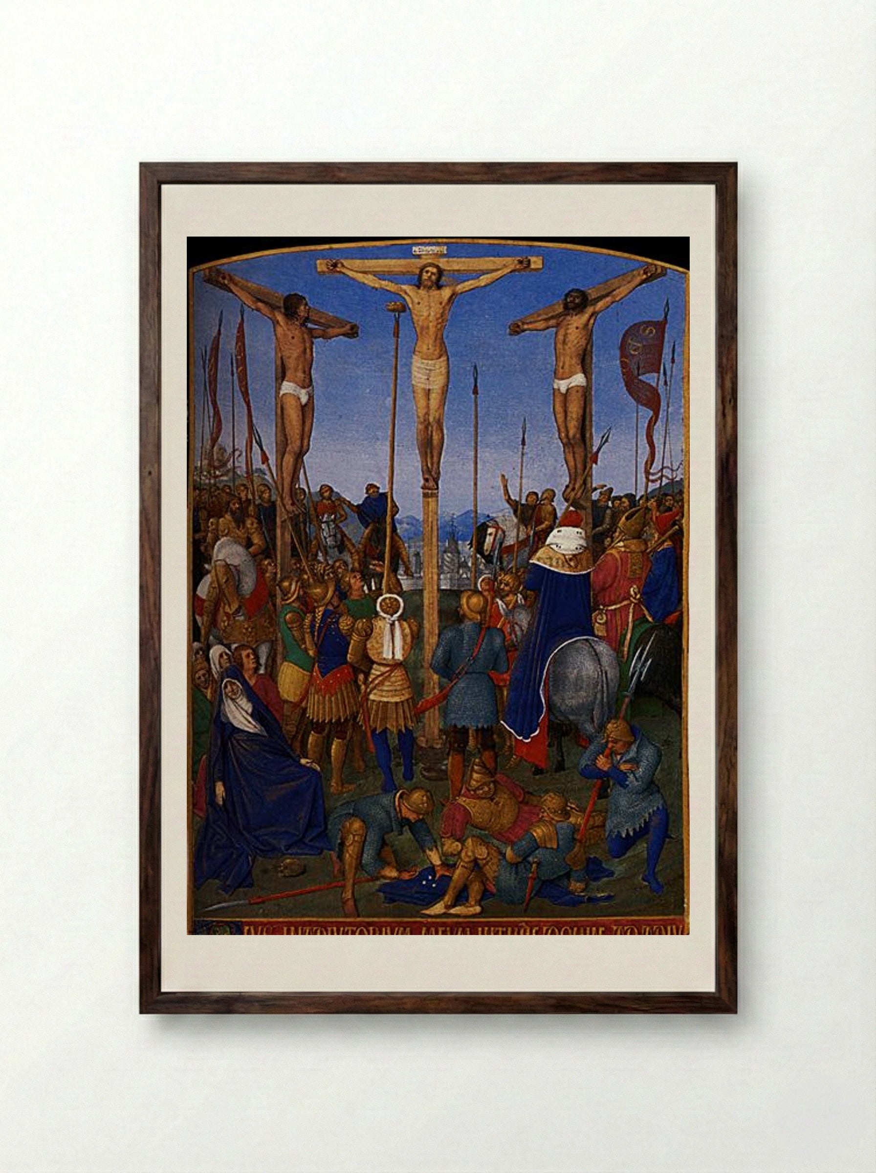 The Crucifixion - Jean Fouquet - Framed Print Dark Wood