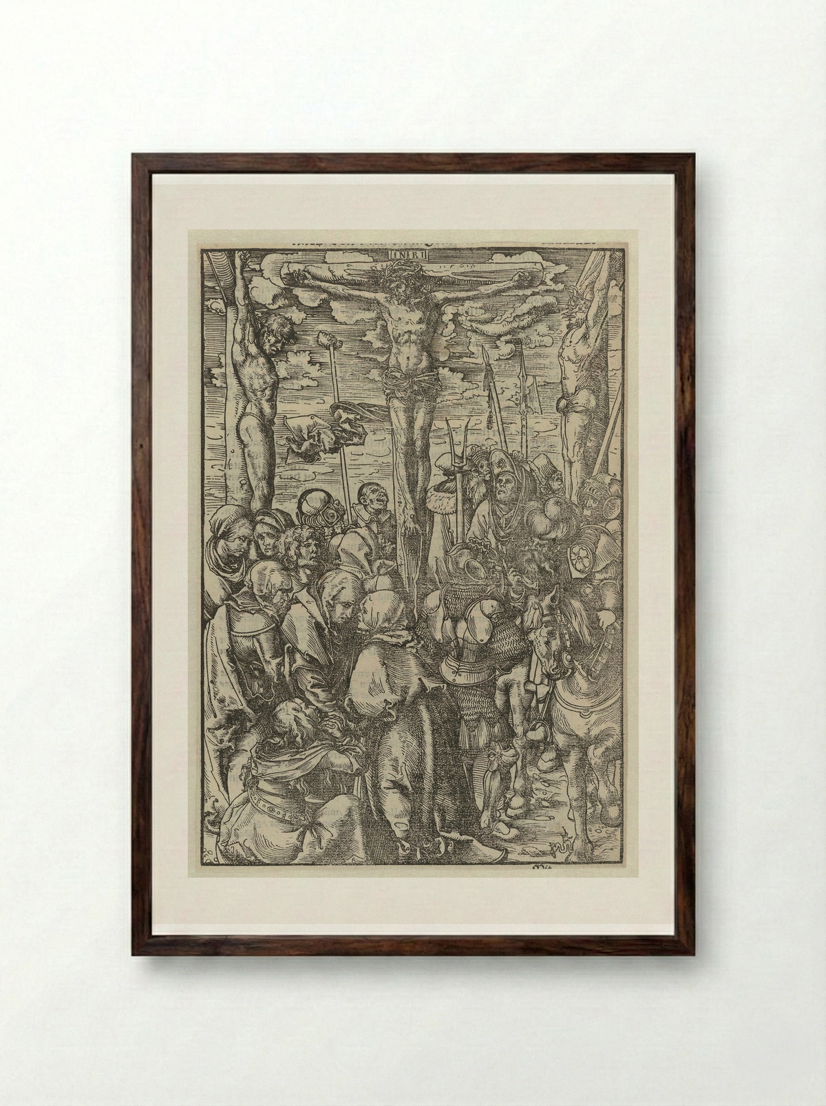 The Crucifixion - Lucas Cranach the Elder - Framed Print Dark Wood