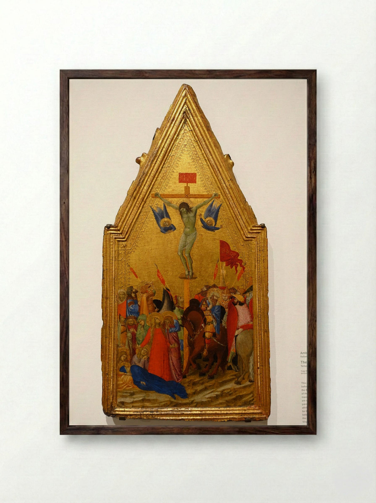 The Crucifixion - Ambrogio Lorenzetti - Framed Print Dark Wood
