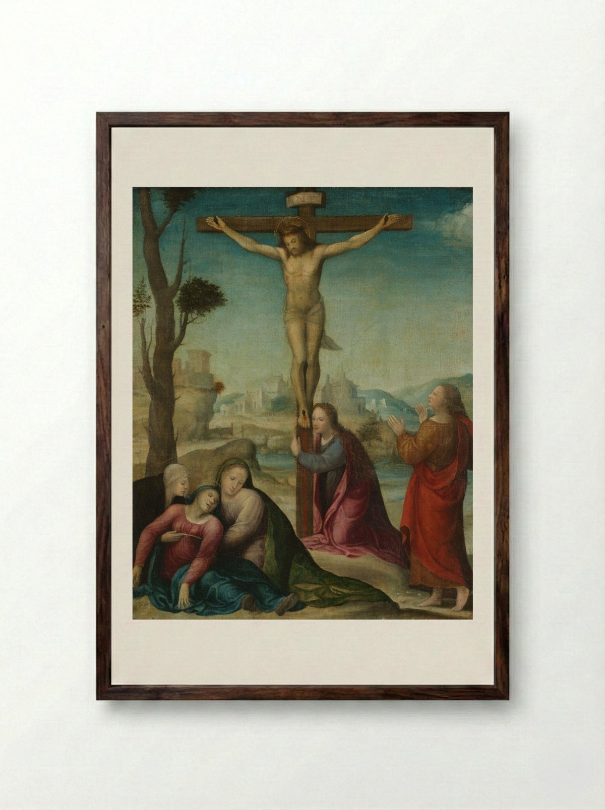 The Crucifixion - Sodoma - Framed Print Dark Wood