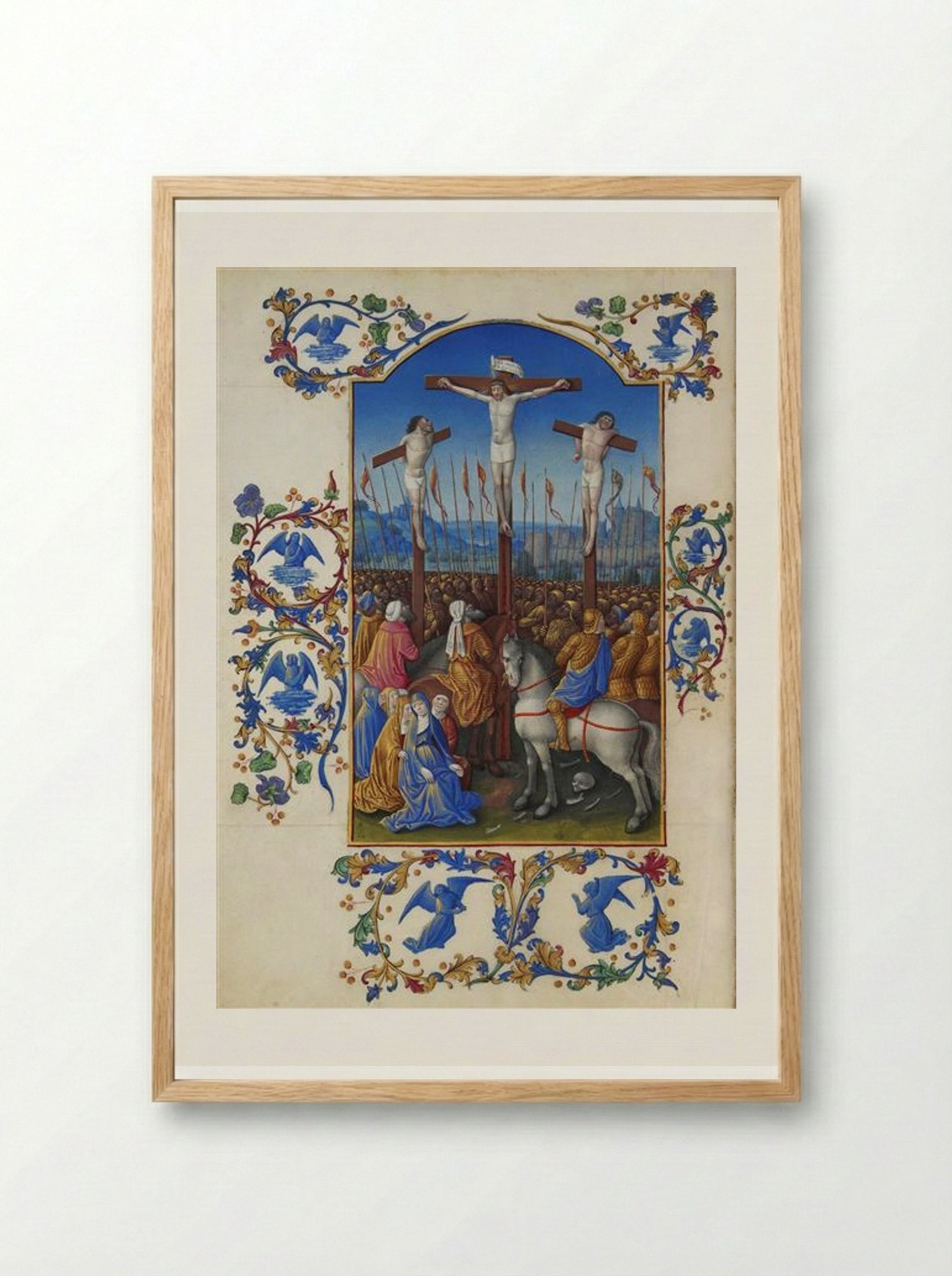 The Crucifixion - Limbourg brothers - Framed Print Wood