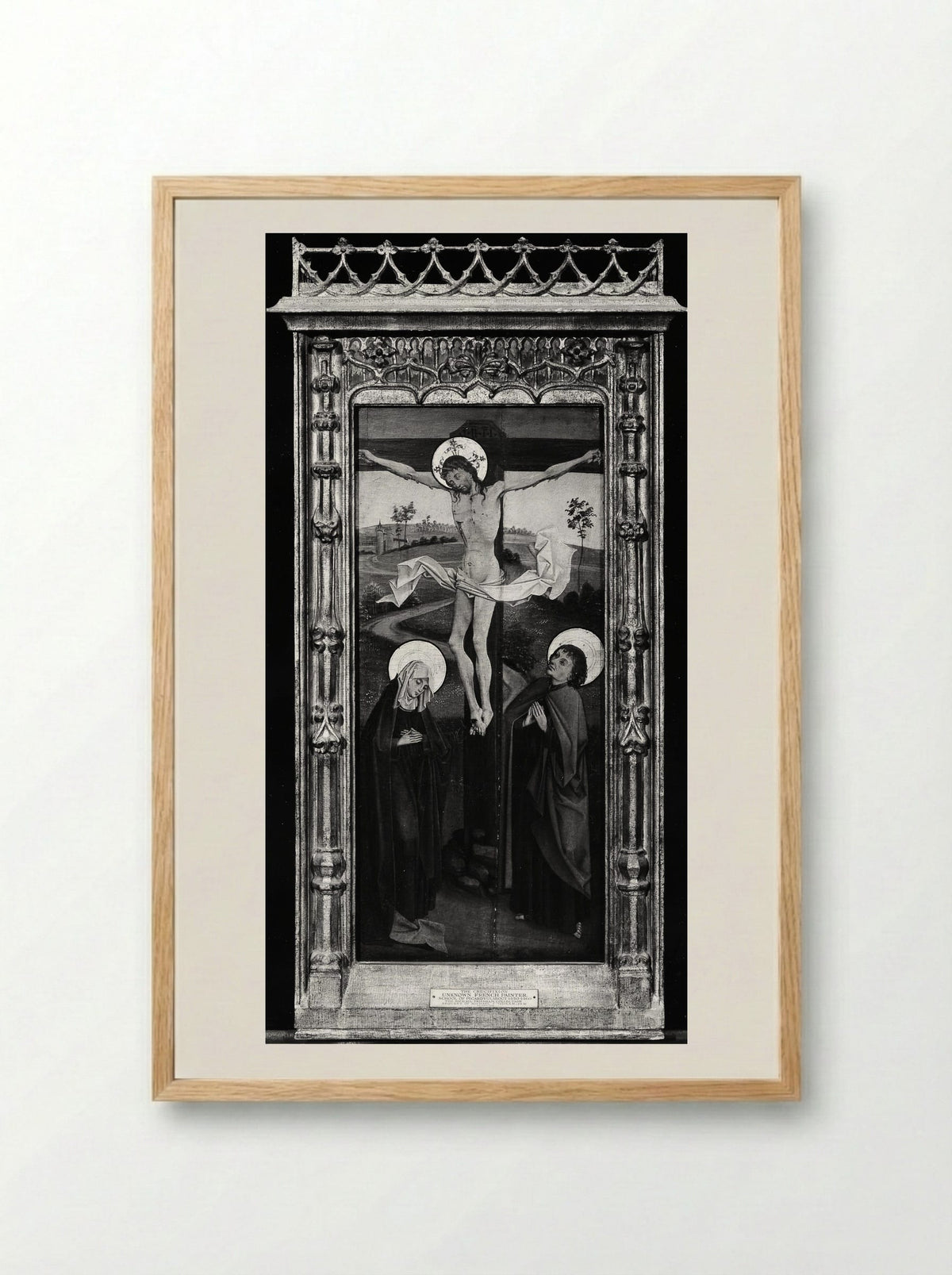 The Crucifixion - Northern French Painter - Framed Print Wood