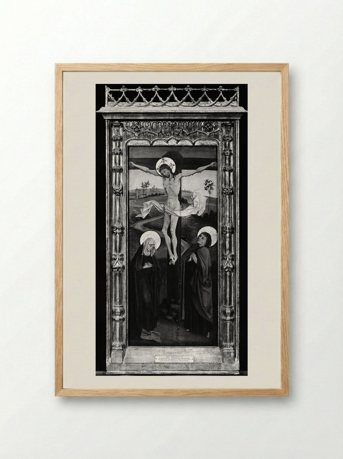 The Crucifixion - Northern French Painter - Framed Print Wood