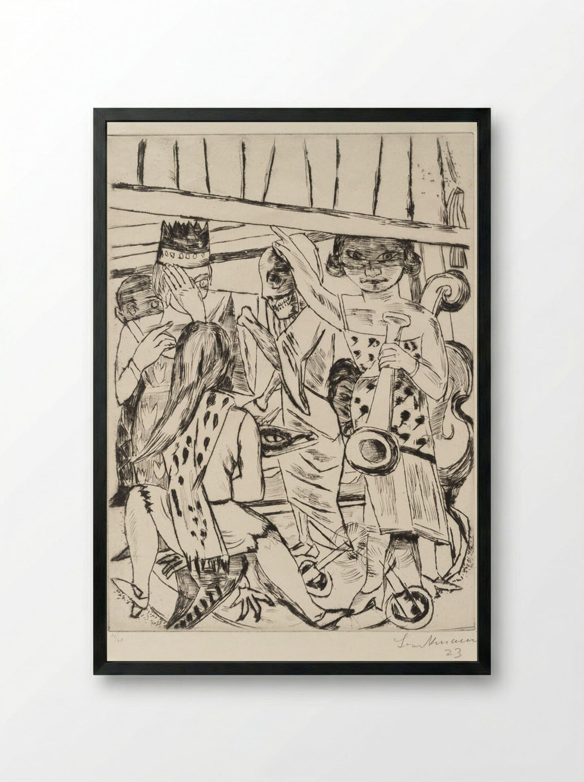 The Curtain Rises - Max Beckmann - Framed Print Black