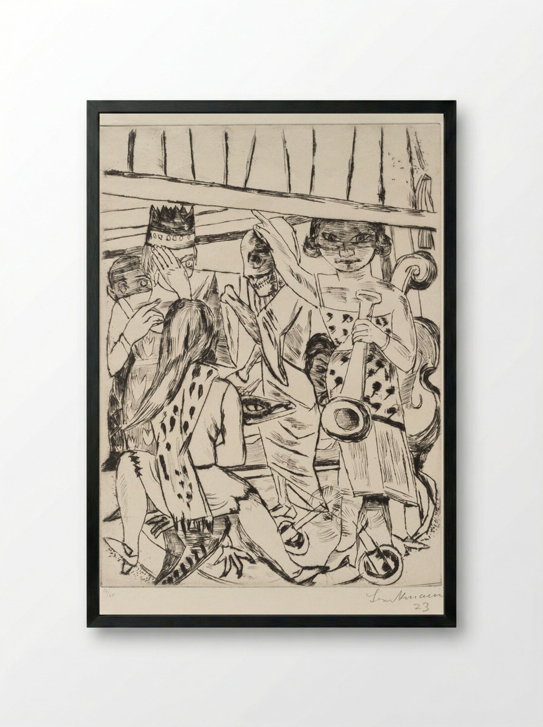 The Curtain Rises - Max Beckmann - Framed Print Black