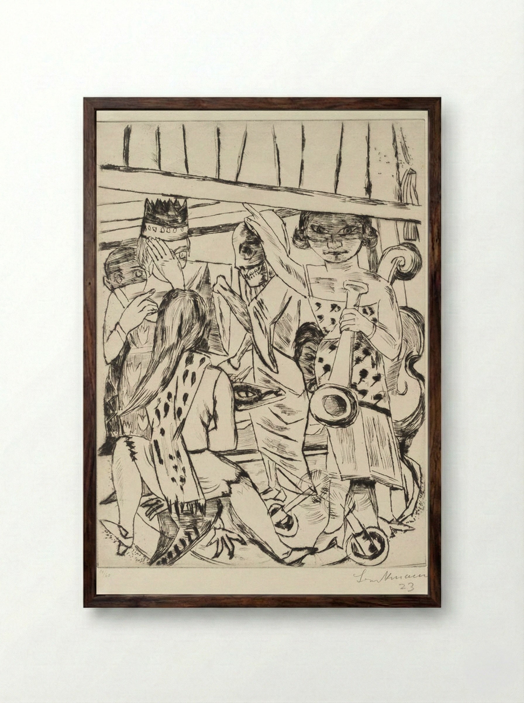 The Curtain Rises - Max Beckmann - Framed Print Dark Wood