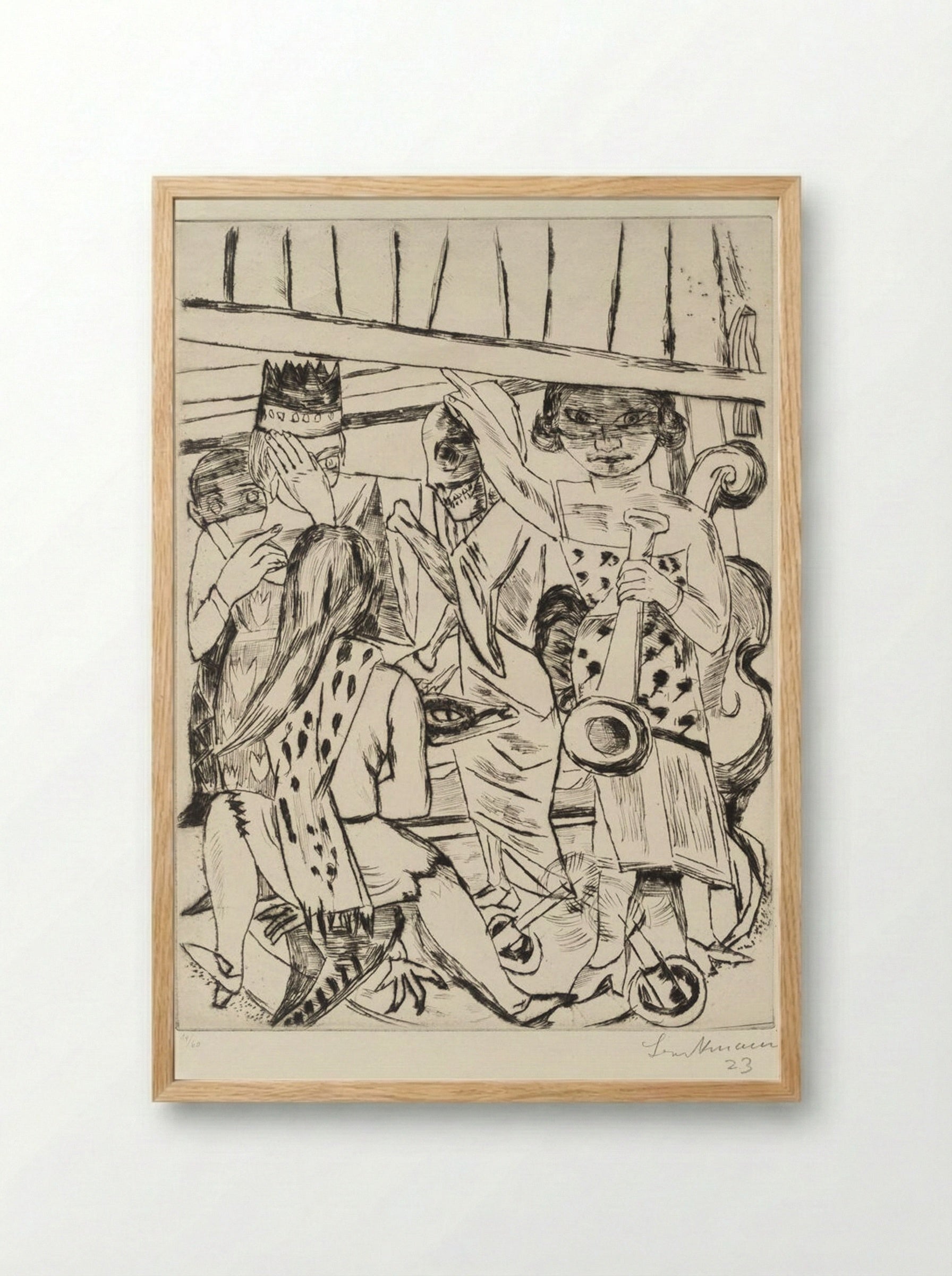 The Curtain Rises - Max Beckmann - Framed Print Wood