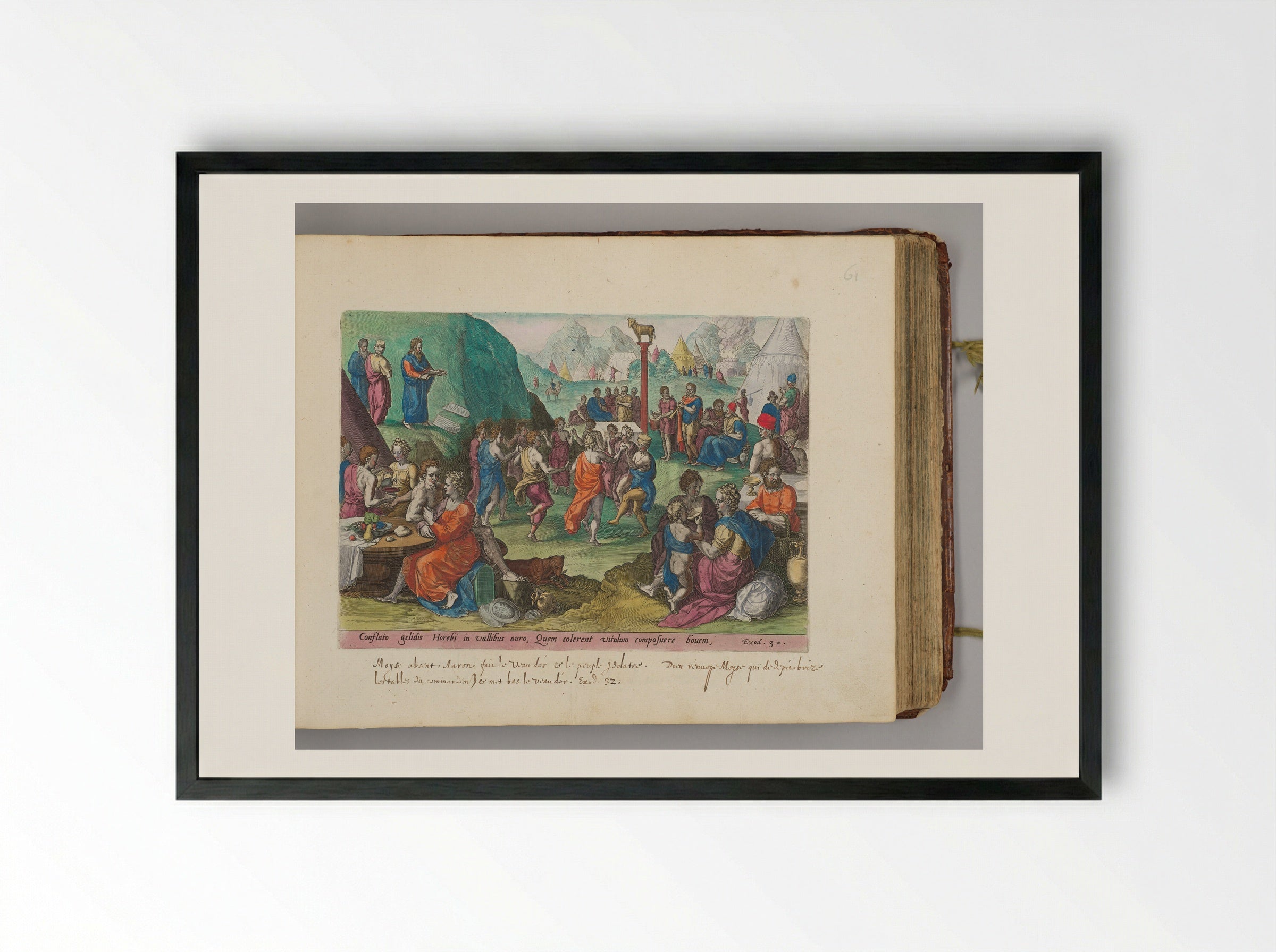 The Dance Around the Golden Calf - Johann Sadeler I - Framed Print Black