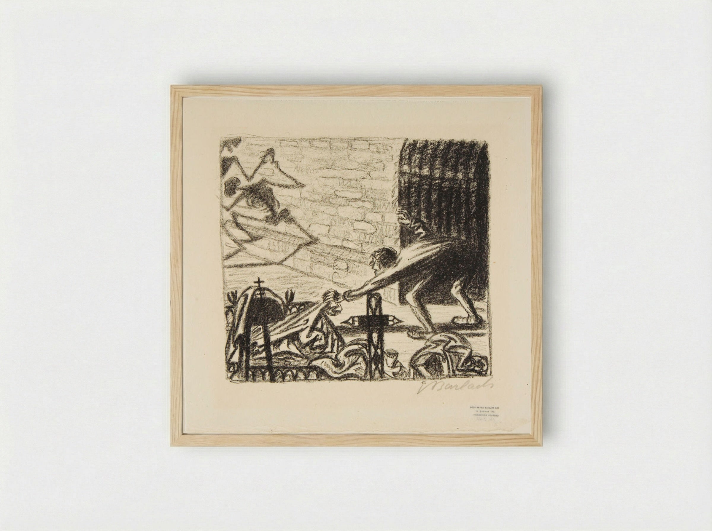 The Dance of the Dead 1: Dying Laughter - Ernst Barlach - Framed Print Wood