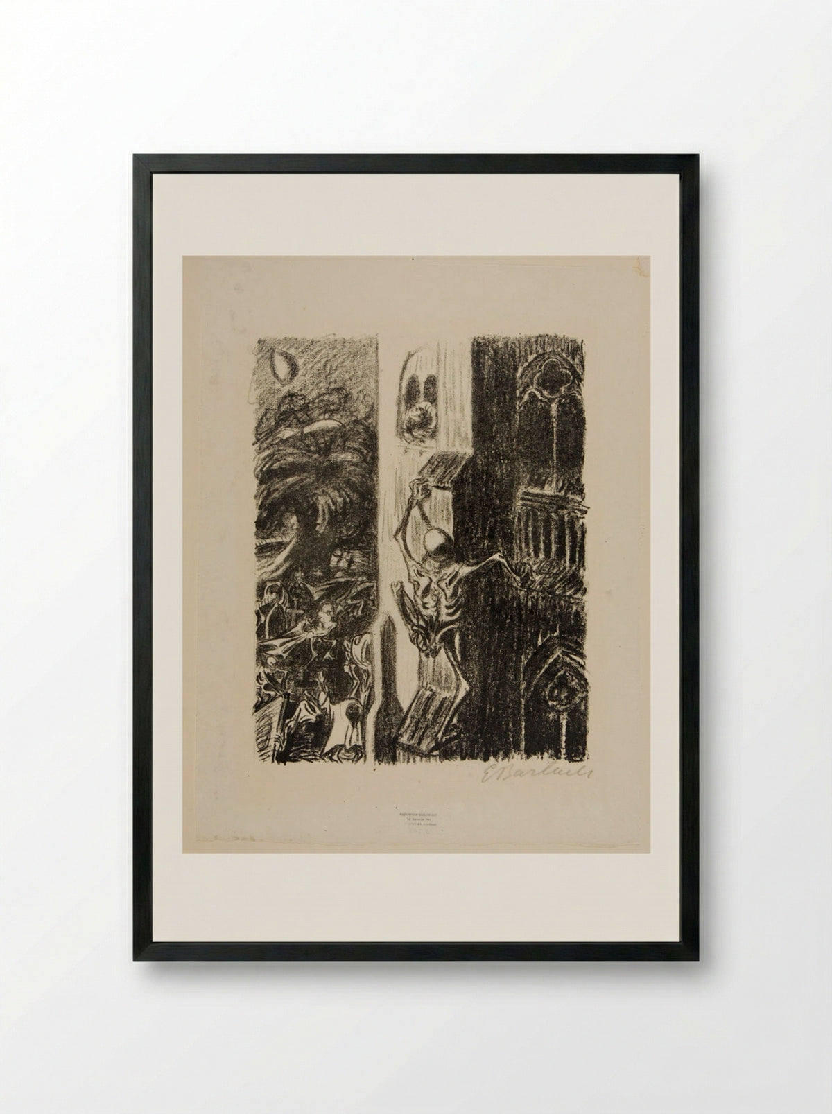 The Dance of the Dead 3: Deathly Pursuer - Ernst Barlach - Framed Print Black