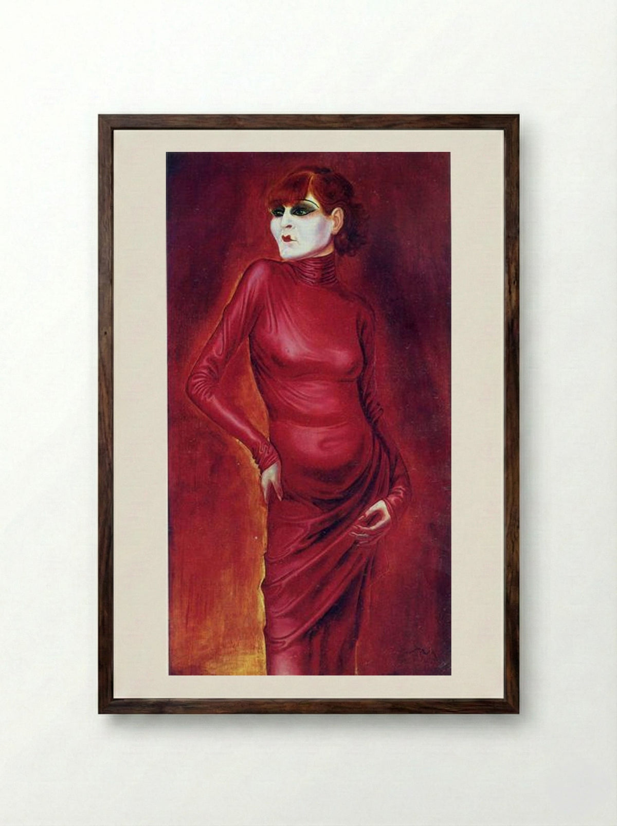 The Dancer Anita Berber - Otto Dix - Framed Print Dark Wood