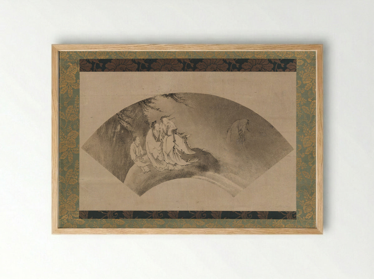 The Daoist Immortal Liezi Flying on a Cloud - Kano Yukinobu - Framed Print Wood