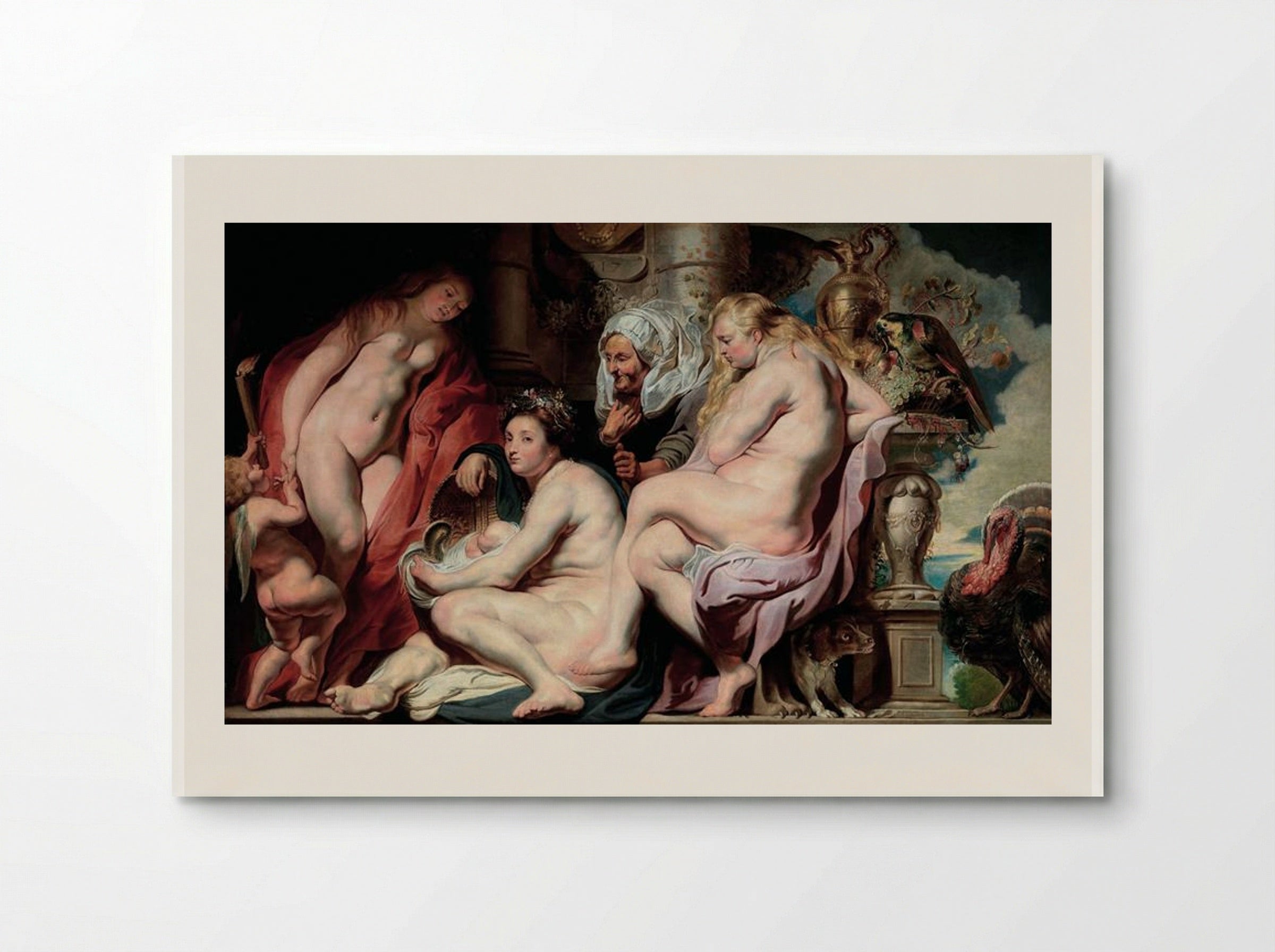 The Daughters of Cecrops finding the child Erichthonius - Jacob Jordaens - Poster