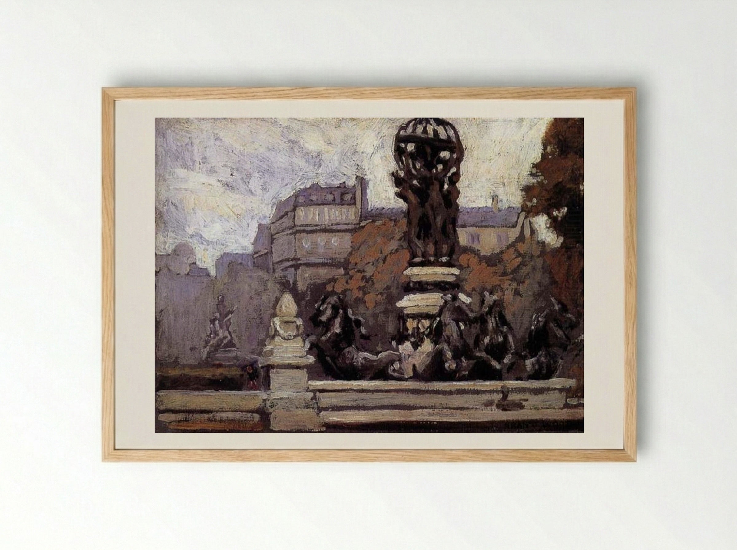 The Day Has Fog - Grant Wood - Framed Print Wood