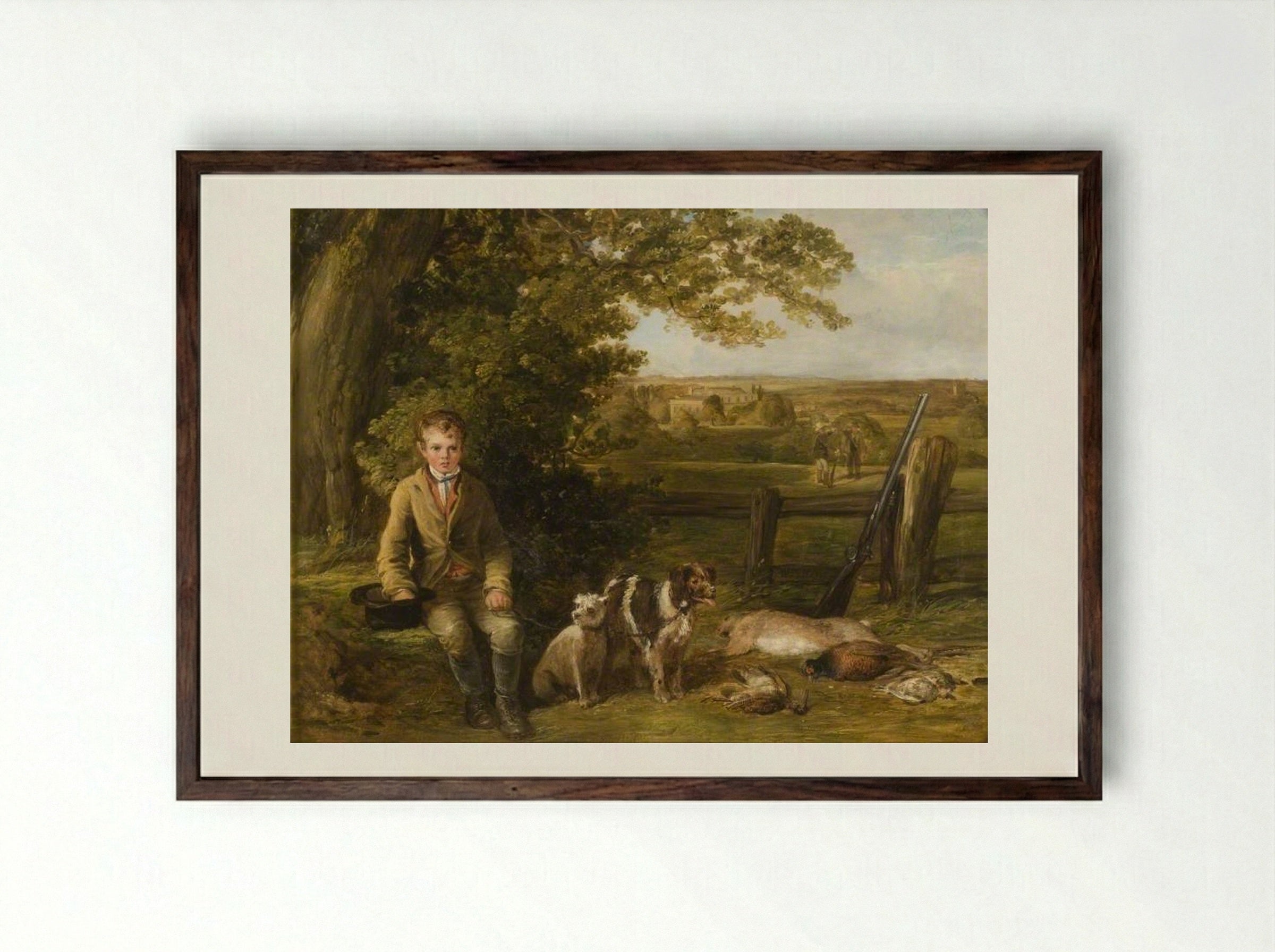 The Day's Bag - William Collins - Framed Print Dark Wood