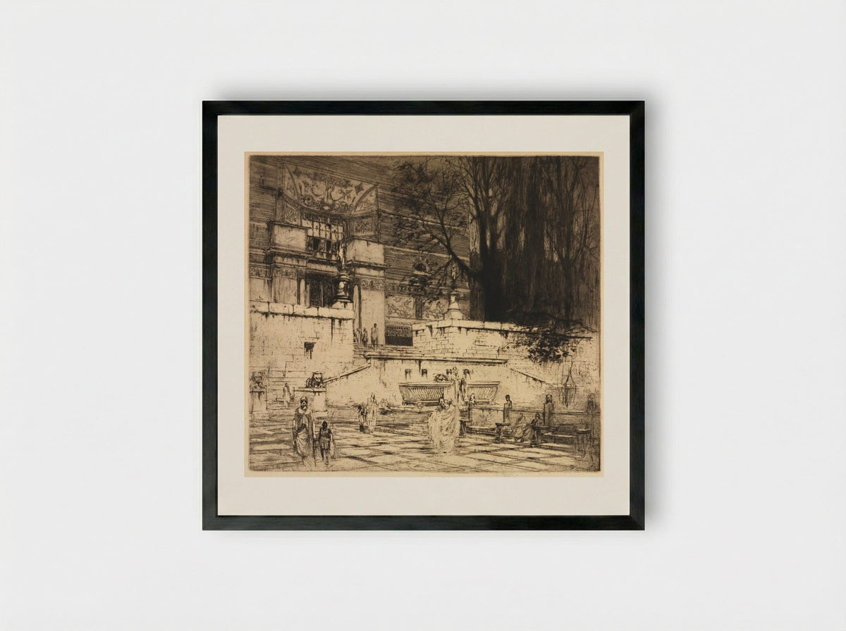 The Days of Ancient Rome: At the House of a Patrician - William Walcot - Framed Print Black