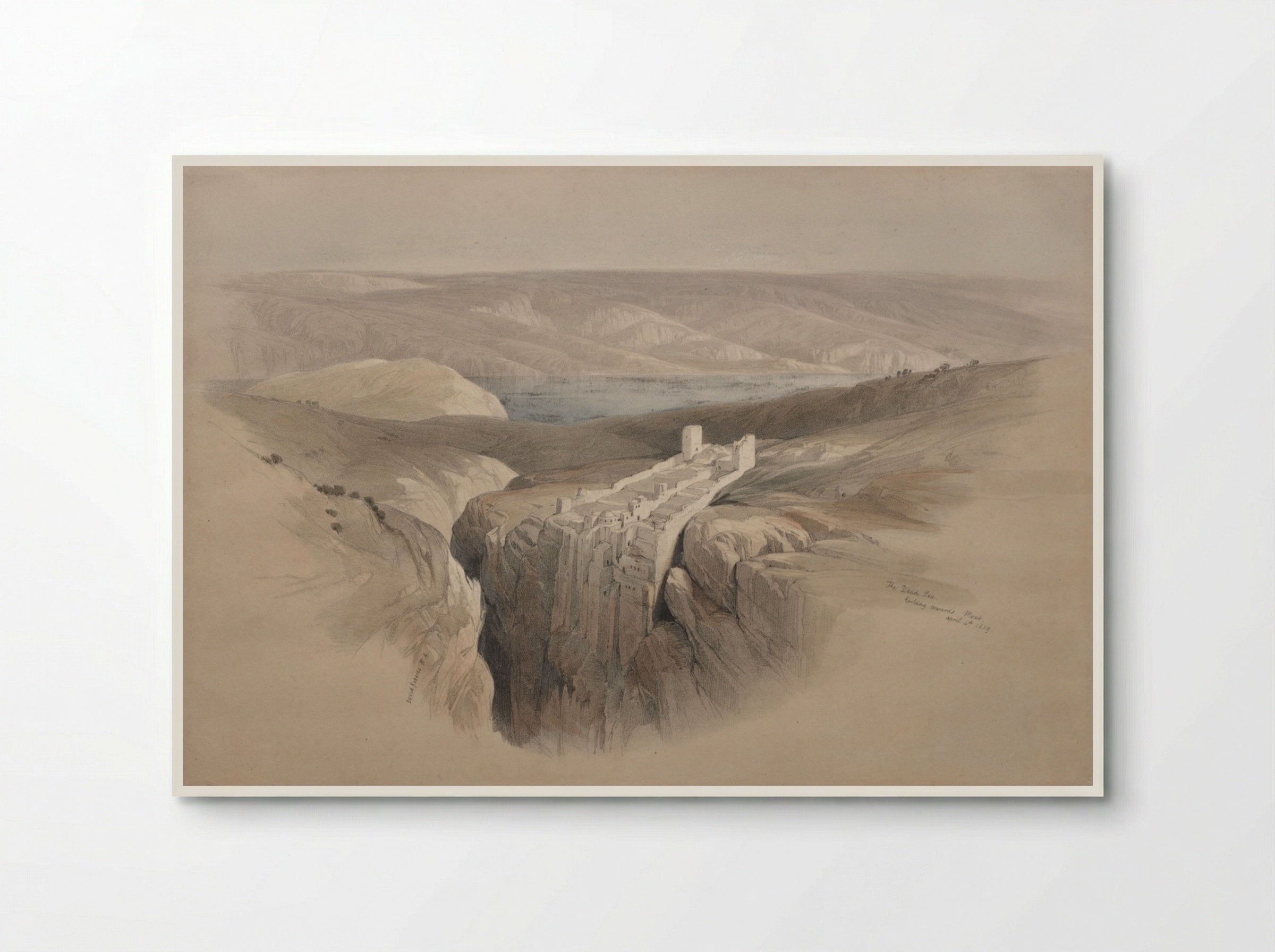 The Dead Sea Looking Towards Moab - David Roberts - Poster