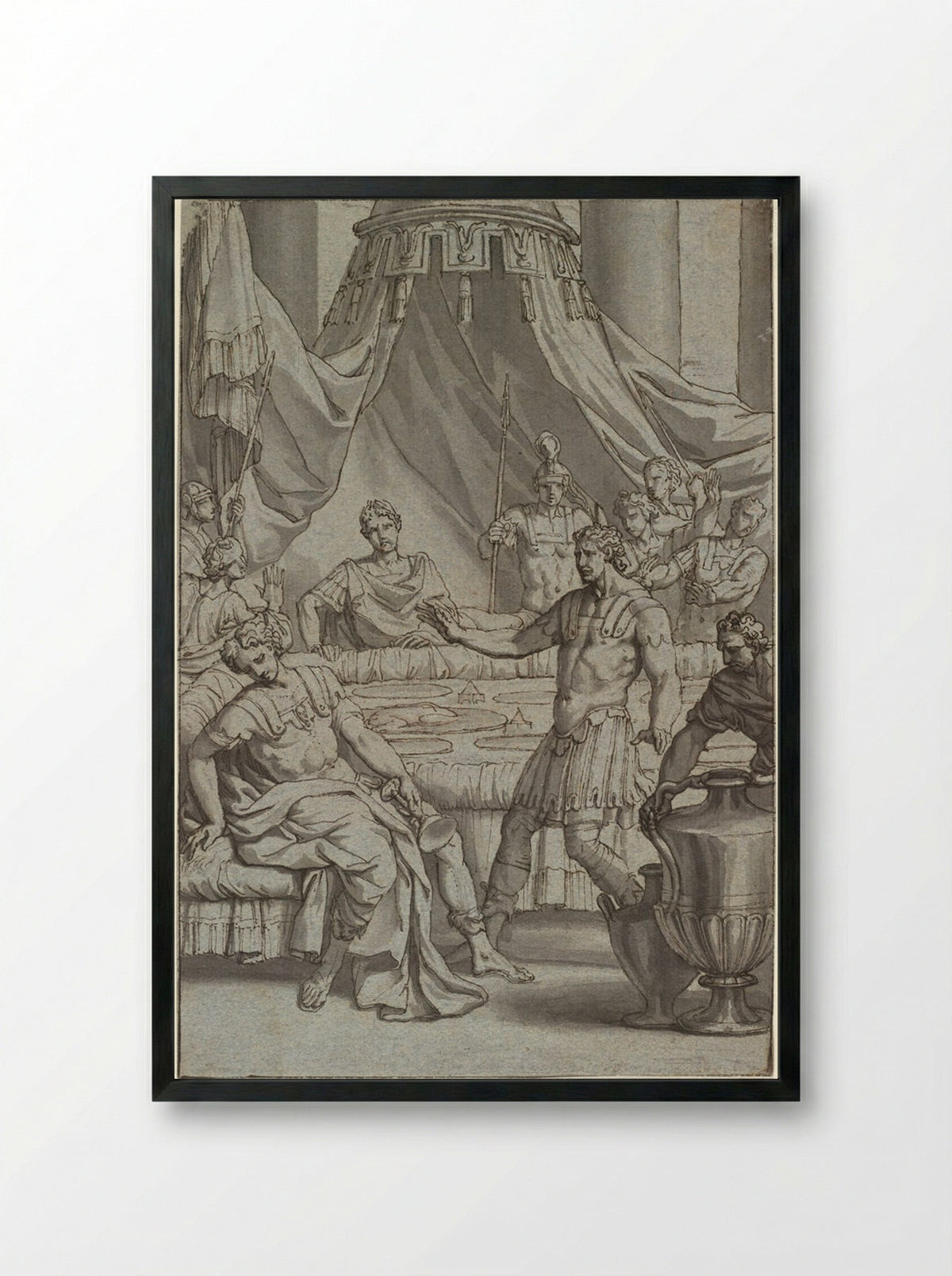 The Death of Britannicus - Louis Chéron - Framed Print Black