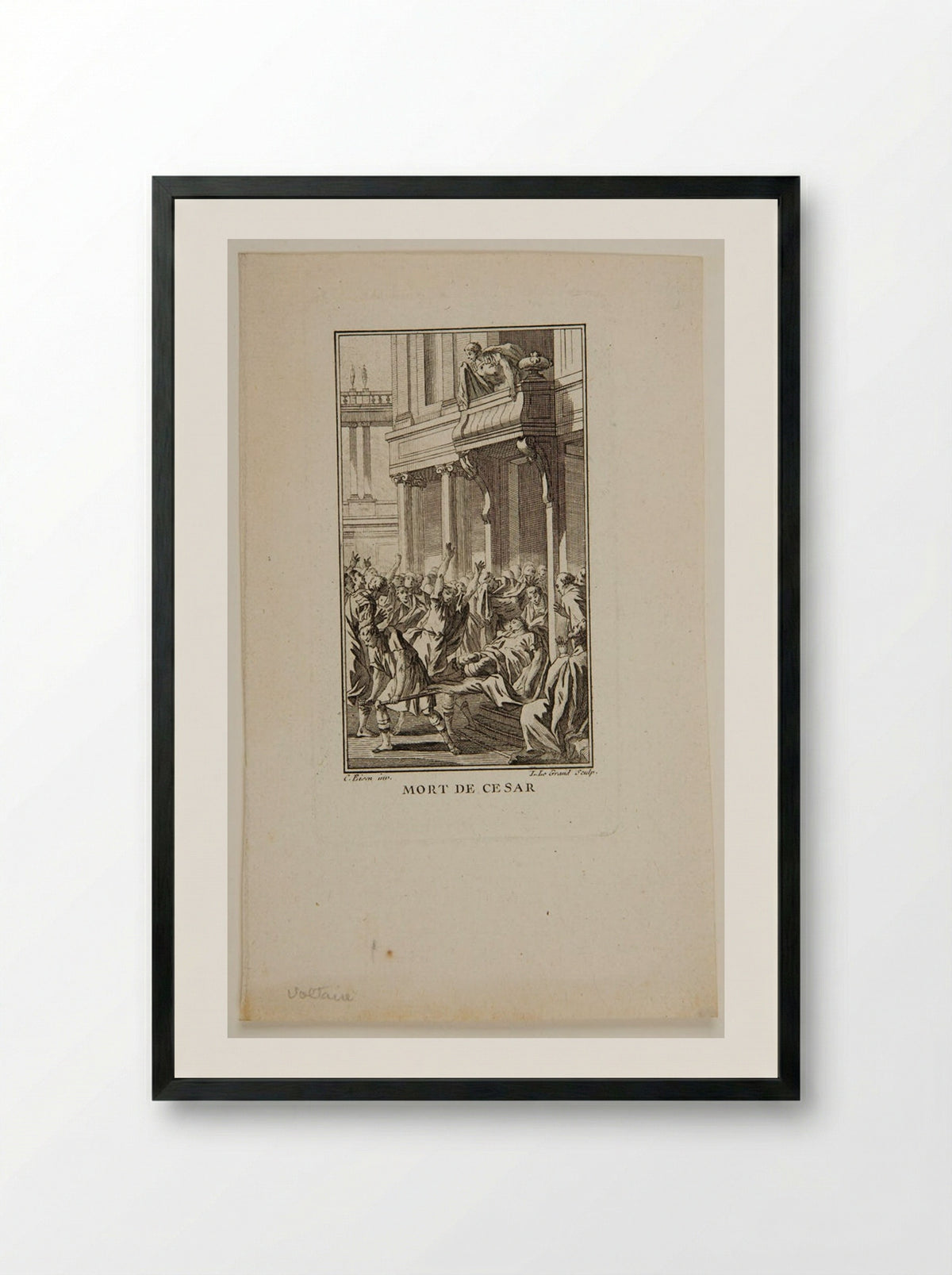 The Death of Caesar - Louis Legrand - Framed Print Black