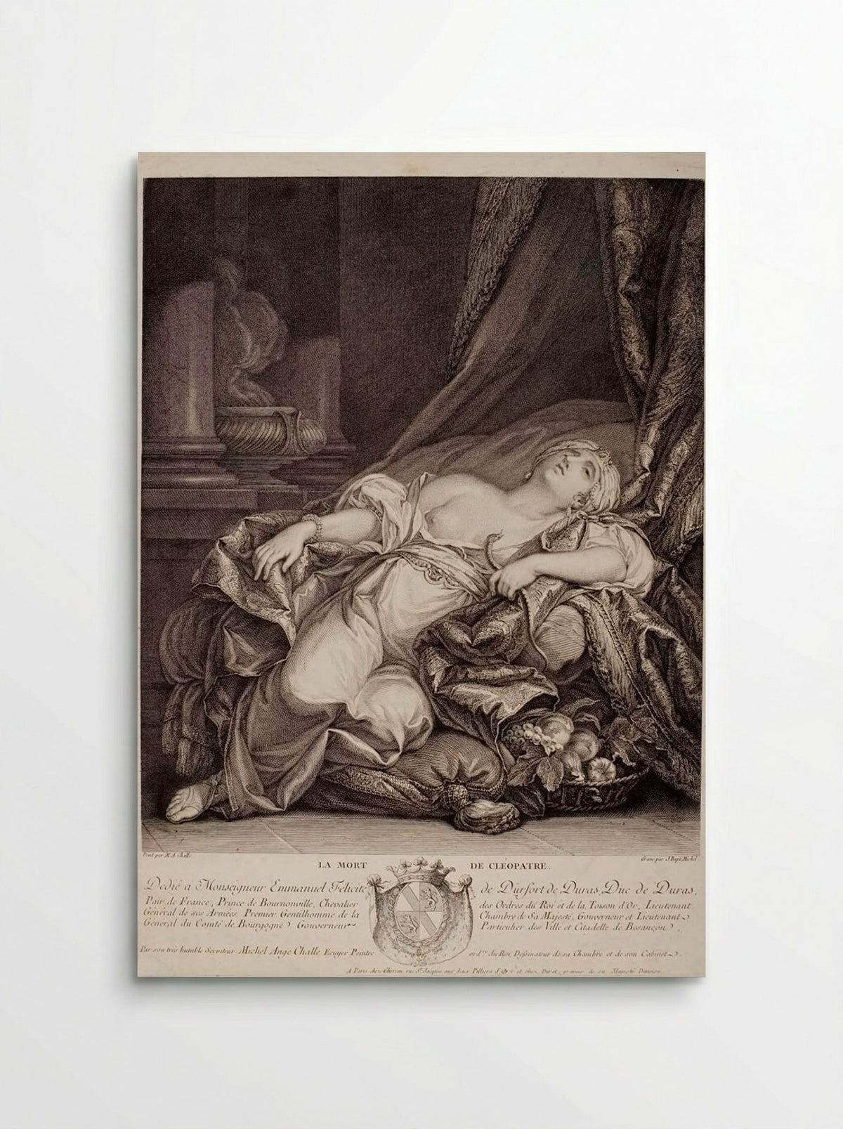 The Death of Cleopatra - Jean Baptiste Michel - Poster