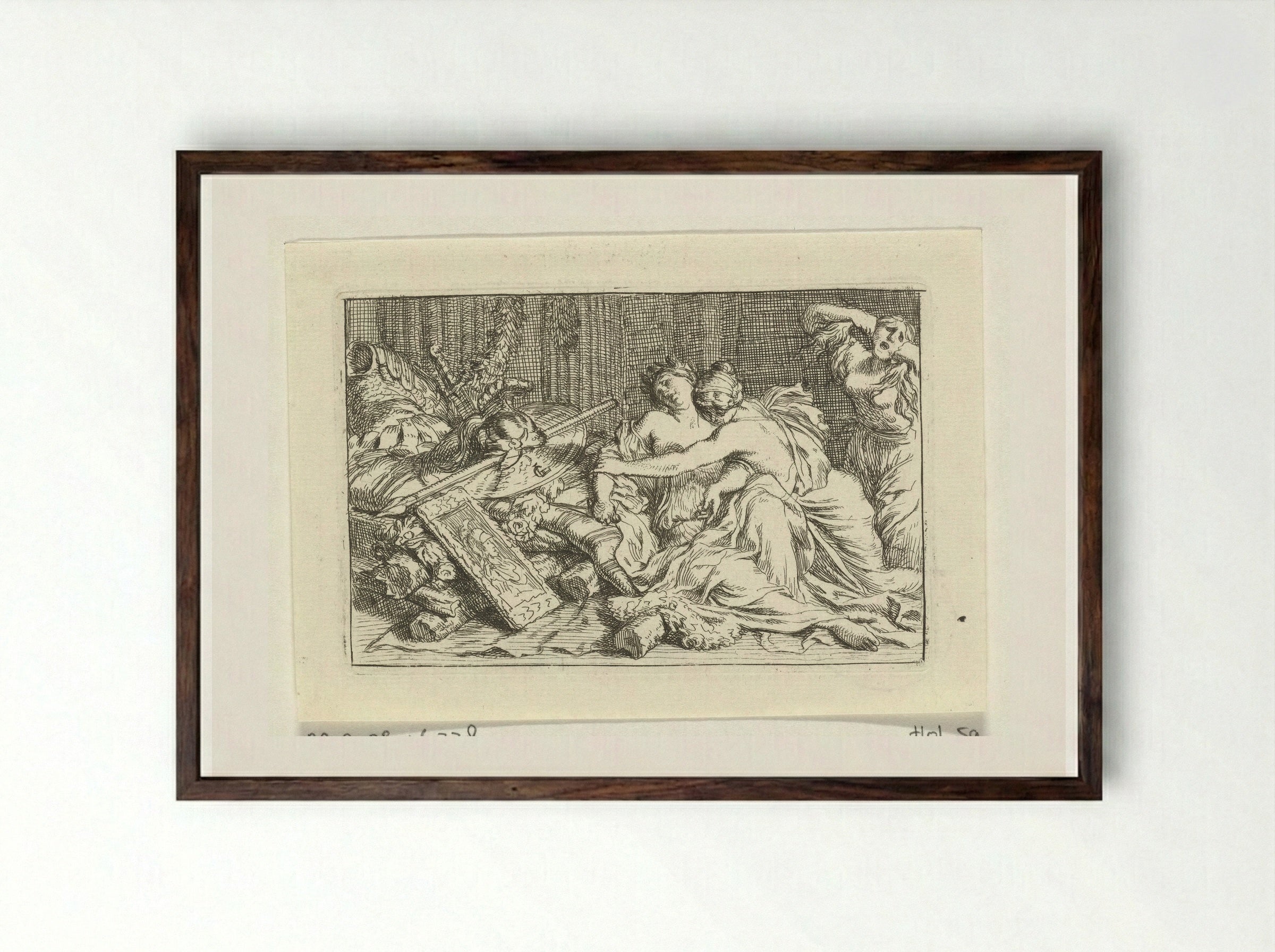 The Death of Dido - Gerard de Lairesse - Framed Print Dark Wood