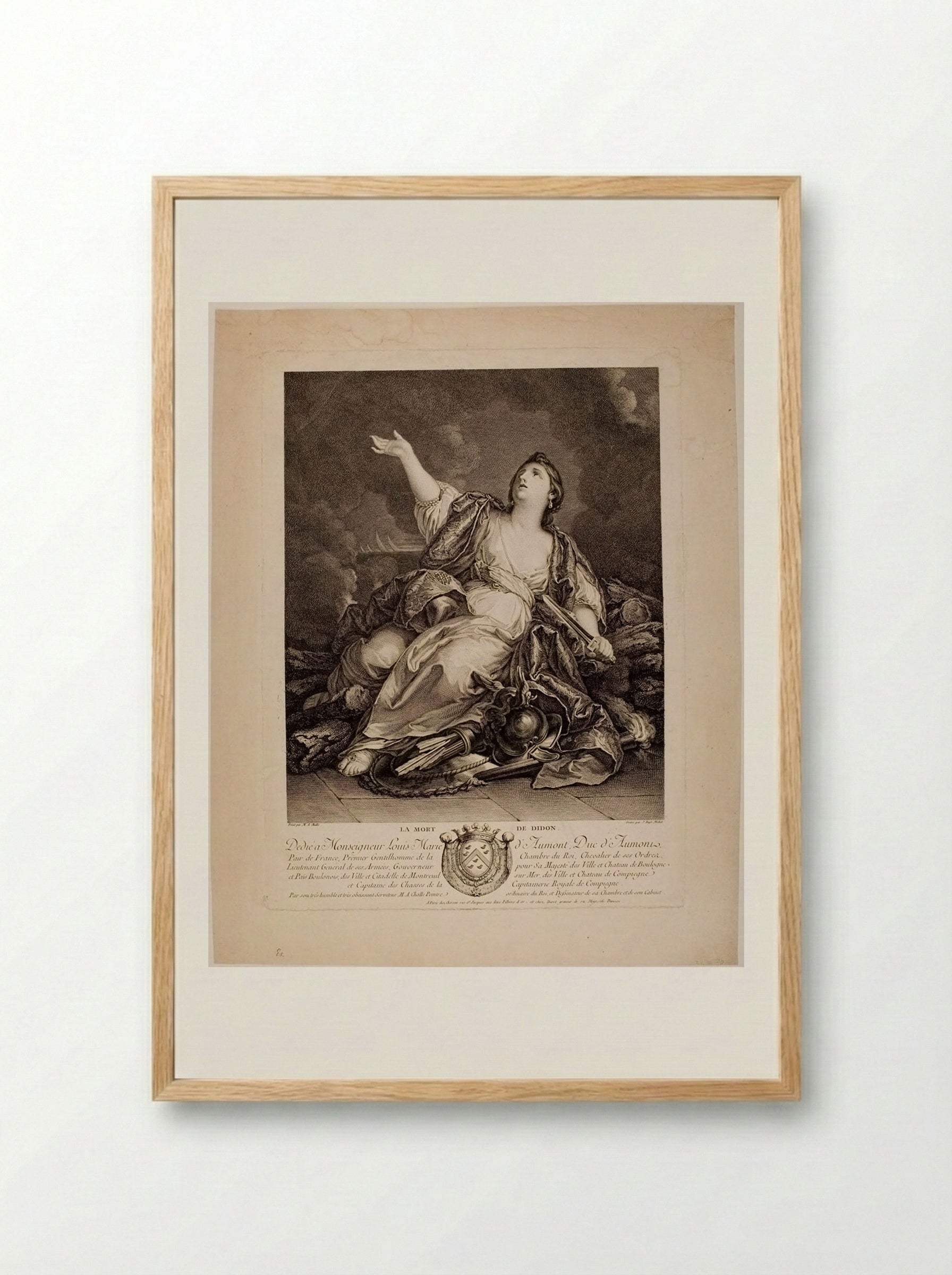 The Death of Dido - Jean Baptiste Michel - Framed Print Wood